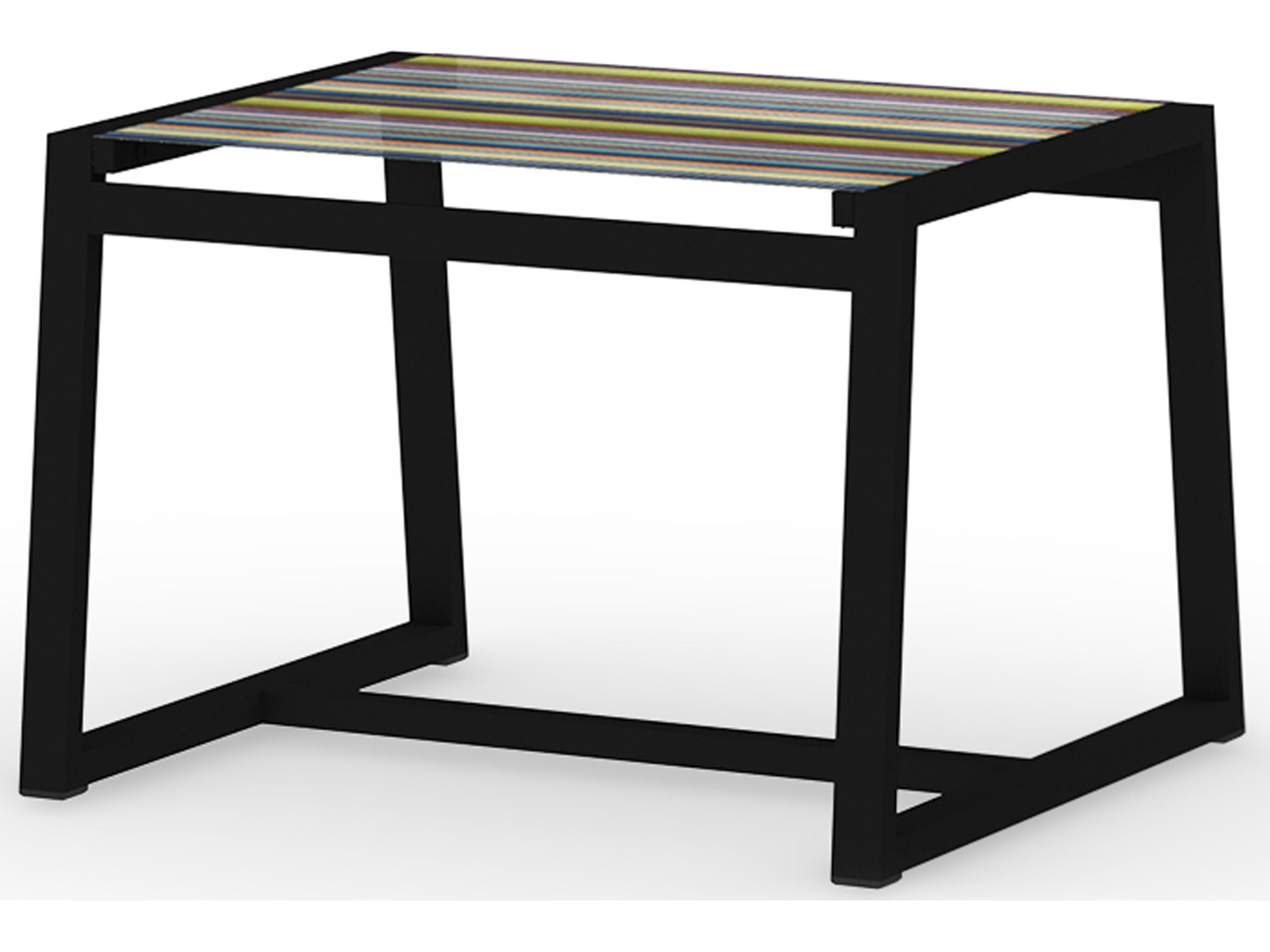 MamaGreen Stripe Aluminum Sling Outdoor Patio Ottoman