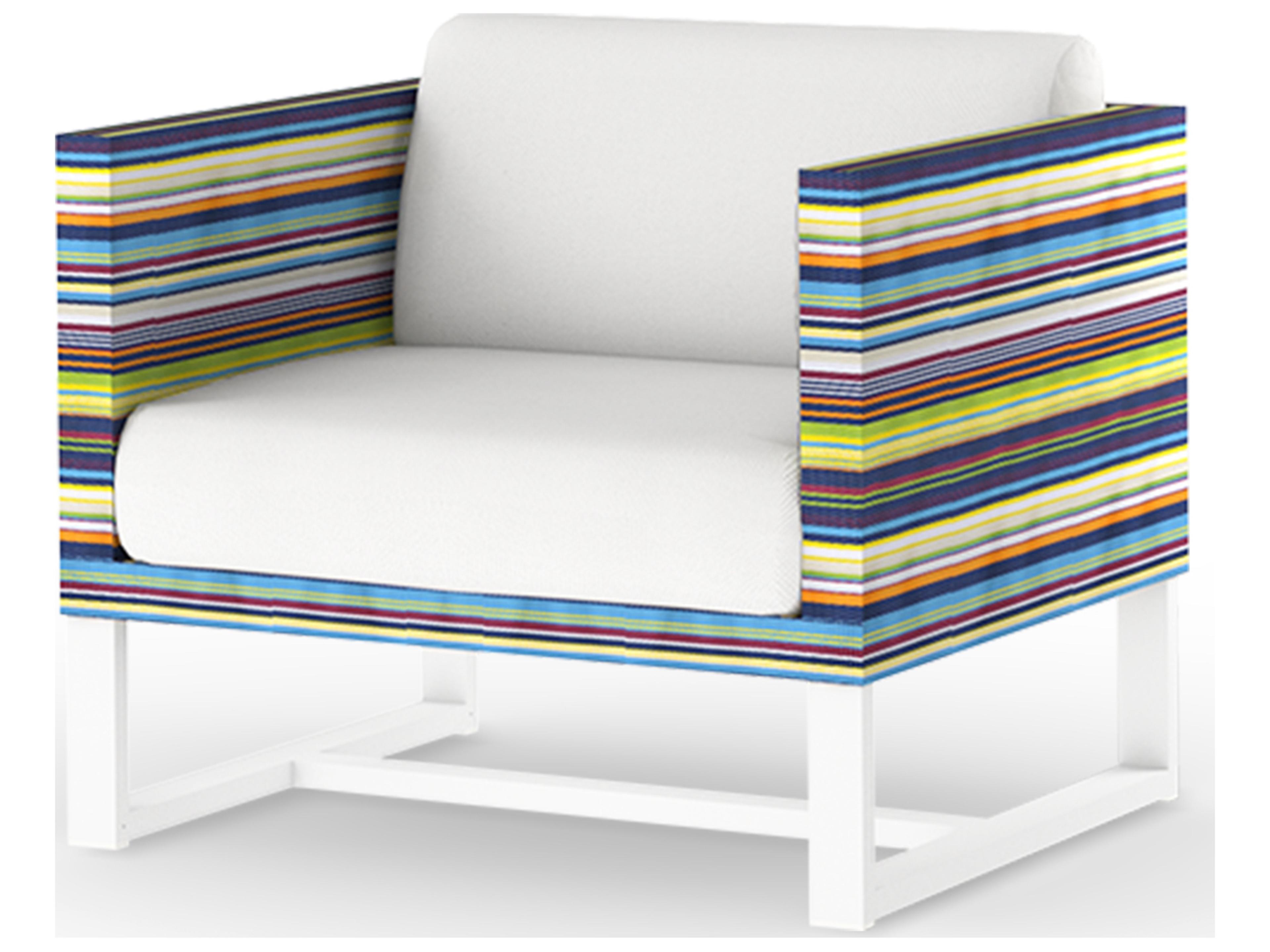 MamaGreen Stripe Quick Ship Aluminum Cushion Outdoor Patio Lounge Chair
