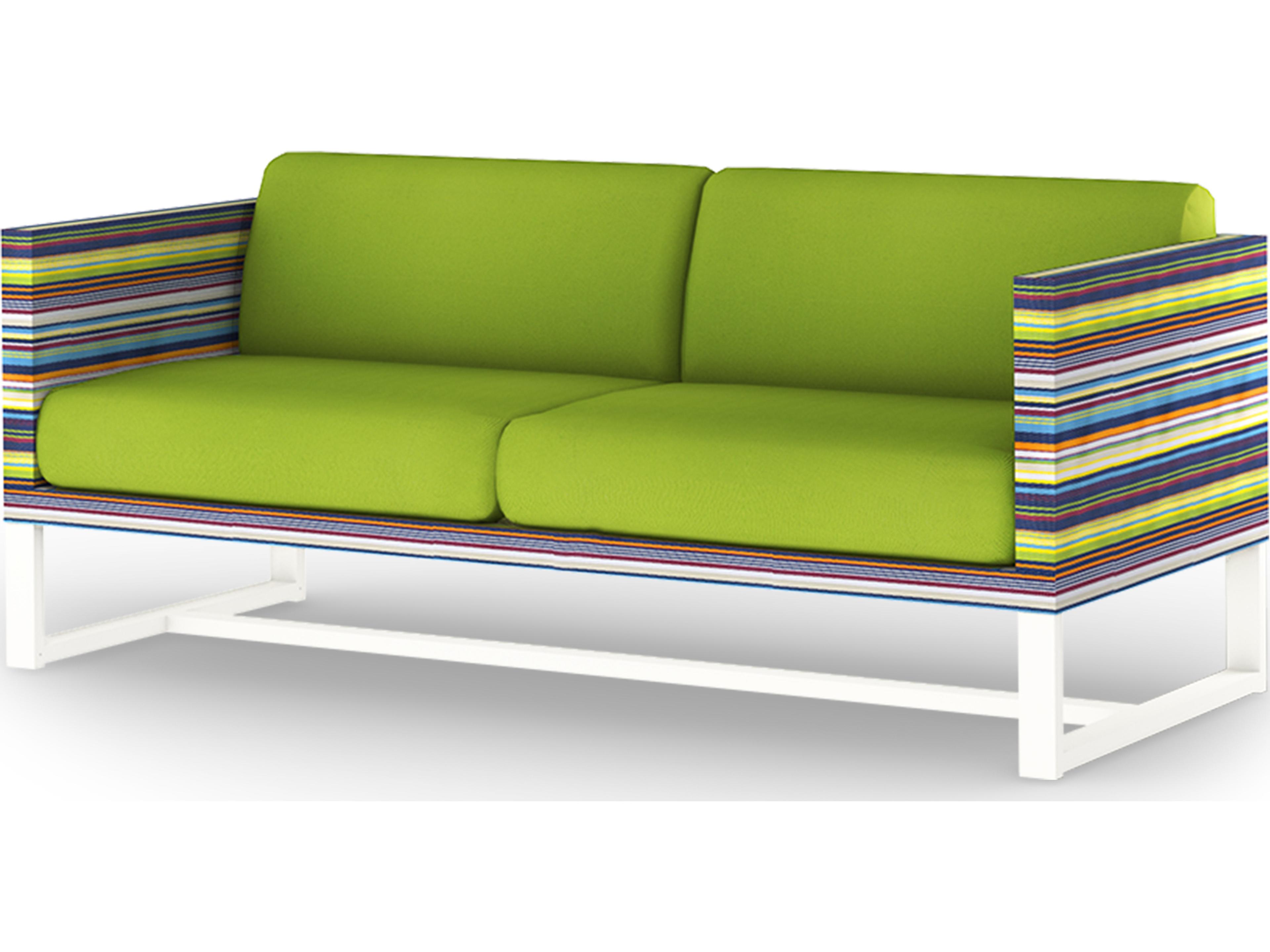 MamaGreen Stripe Aluminum Cushion Outdoor Loveseat
