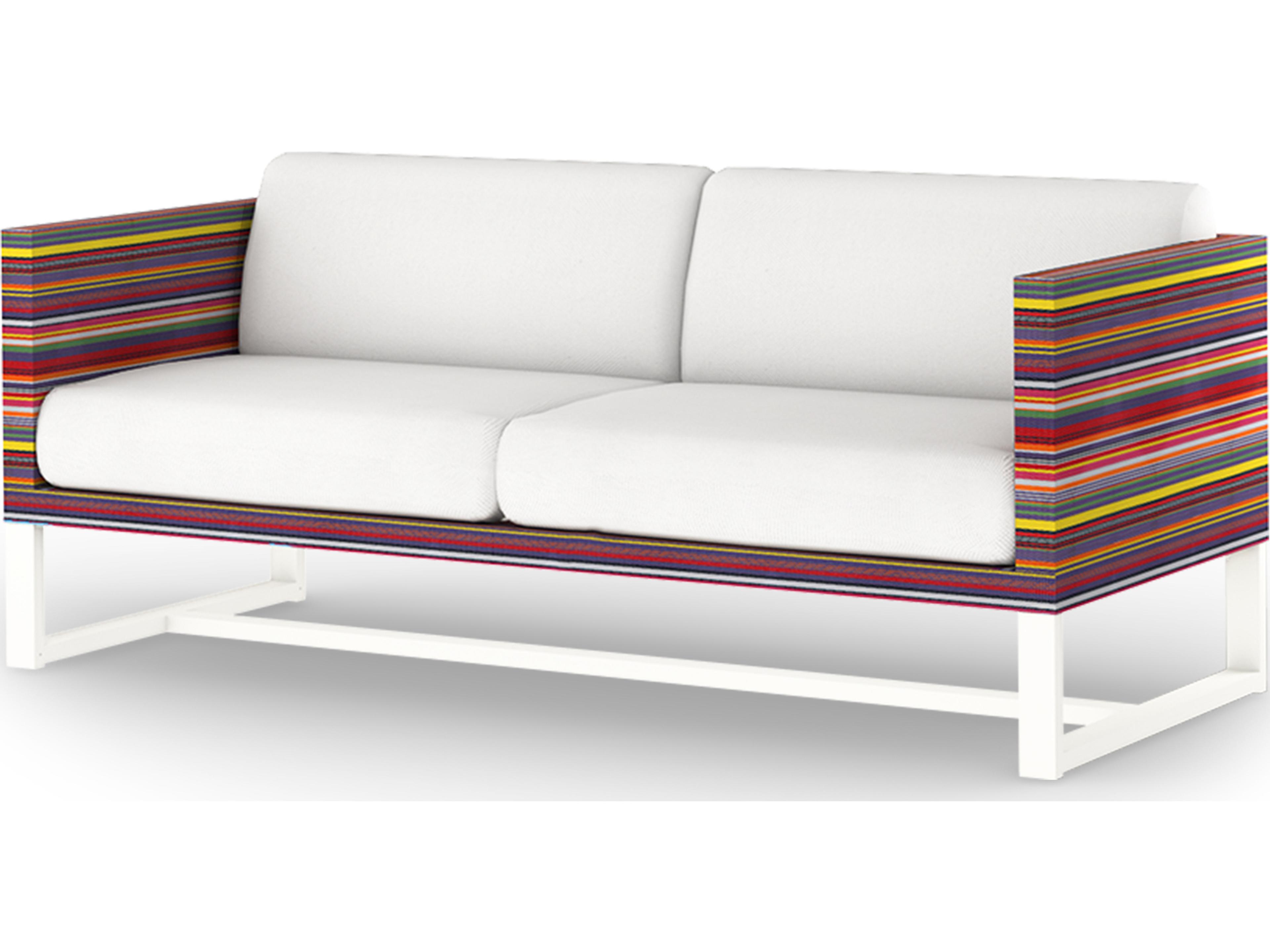 MamaGreen Stripe Aluminum Cushion Outdoor Loveseat