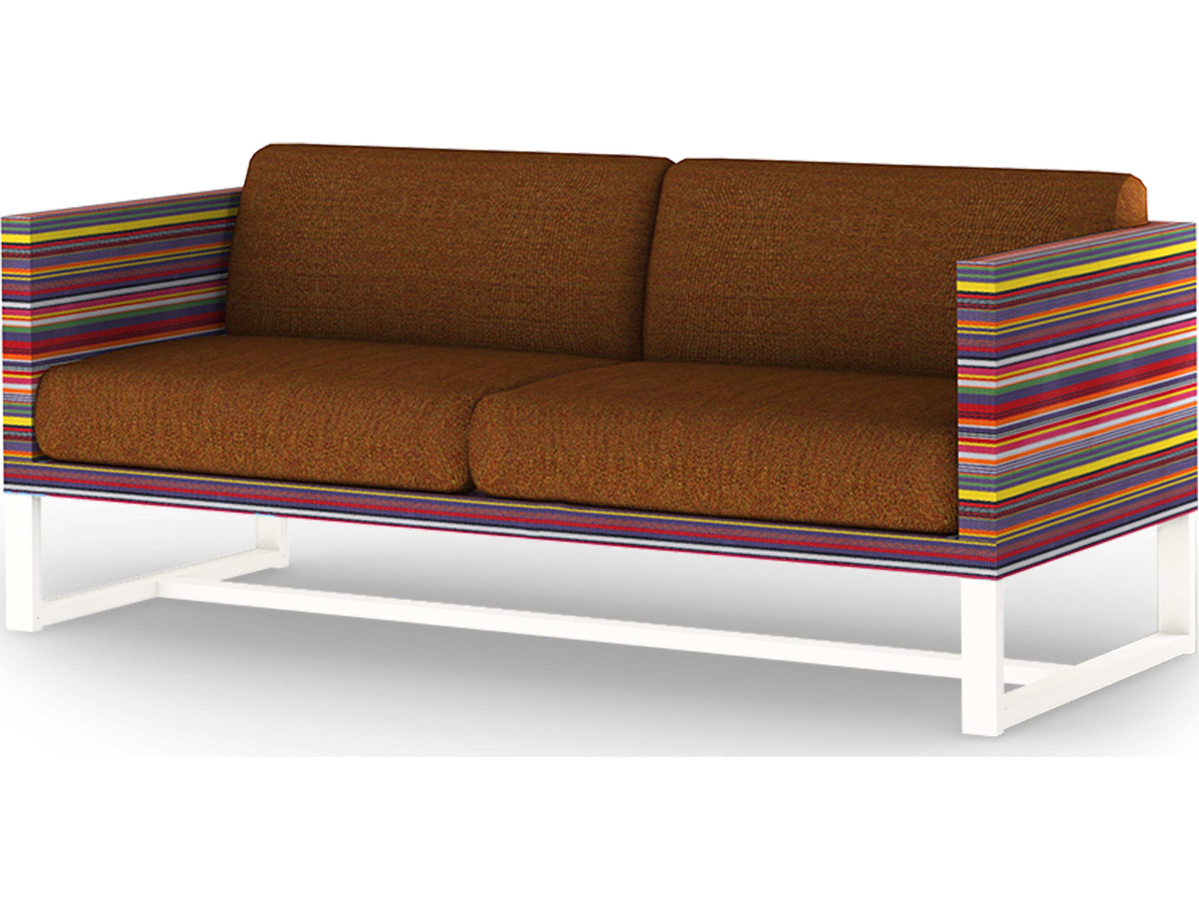 MamaGreen Stripe Aluminum Cushion Outdoor Loveseat