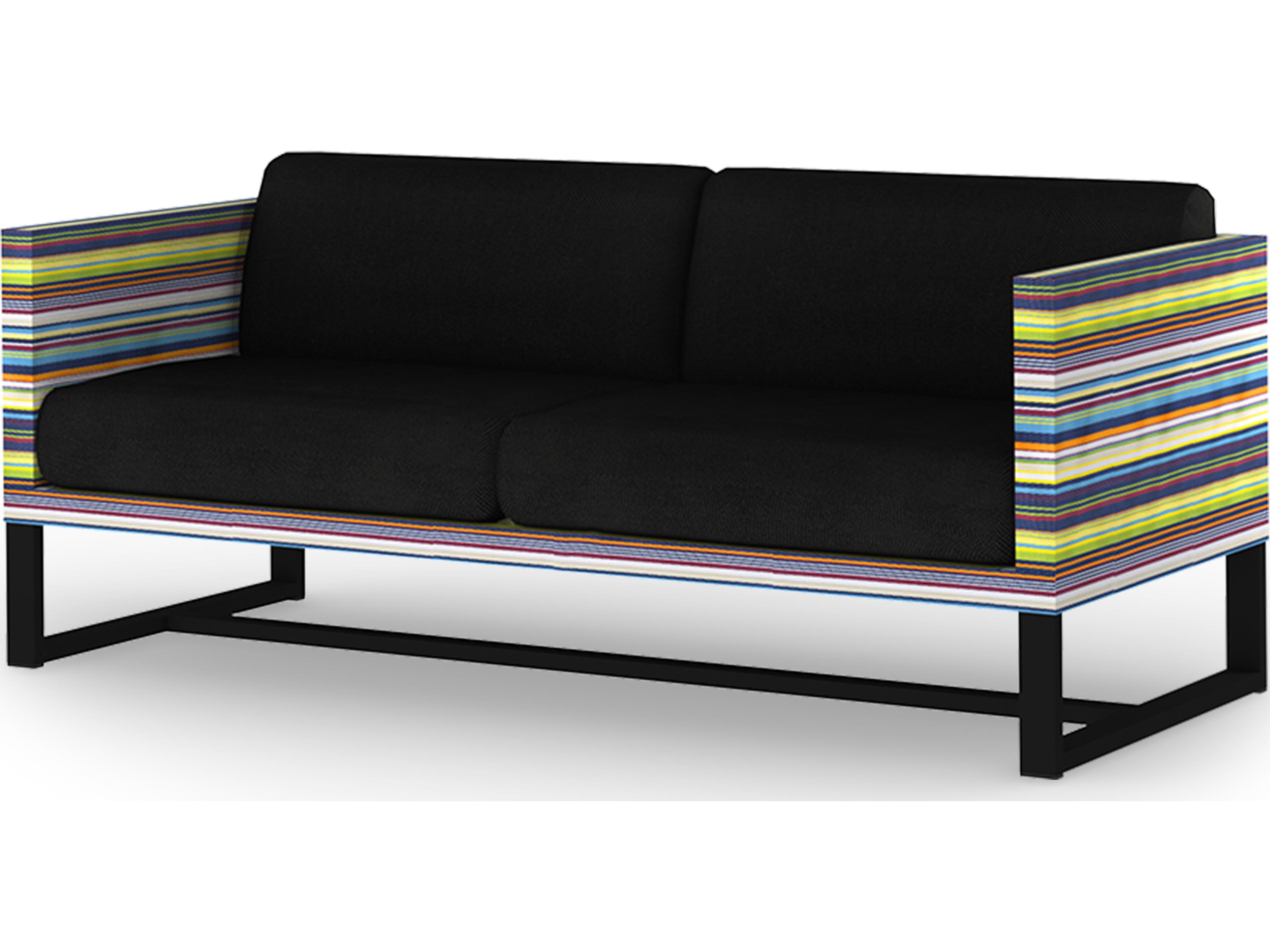 MamaGreen Stripe Aluminum Cushion Outdoor Loveseat