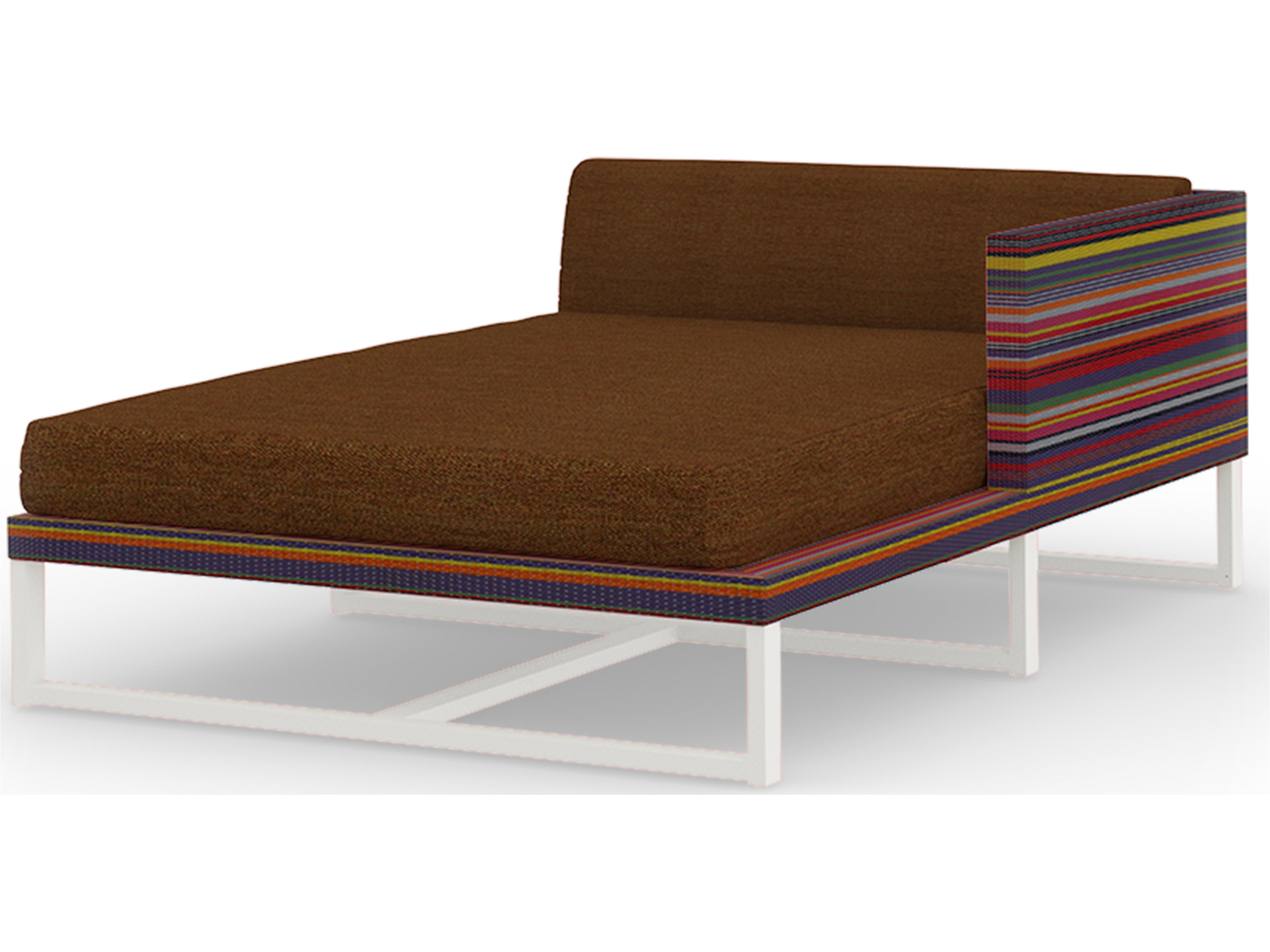 MamaGreen Stripe Aluminum Cushion Left Arm Patio Chaise Lounge