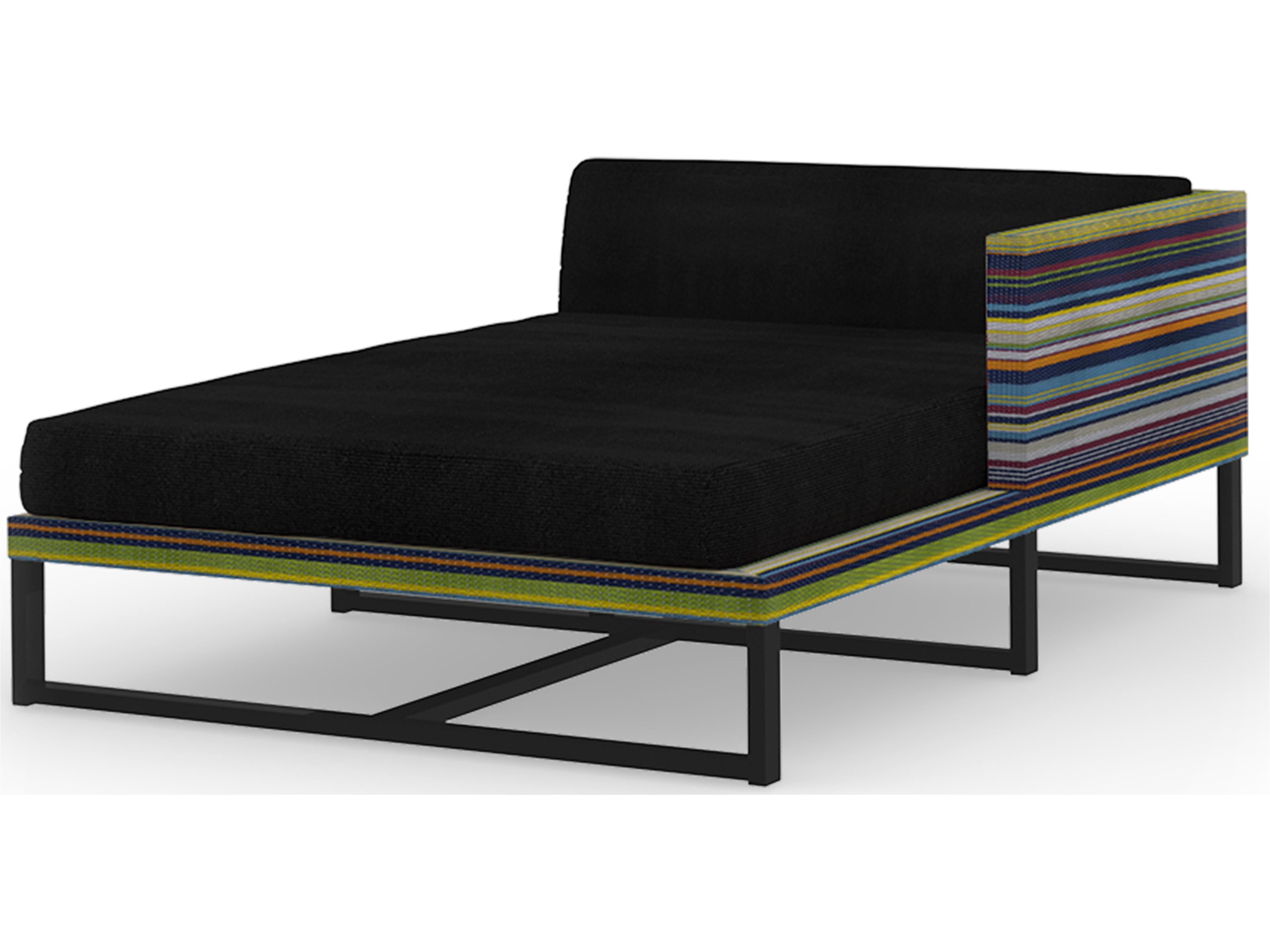 MamaGreen Stripe Aluminum Cushion Left Arm Patio Chaise Lounge