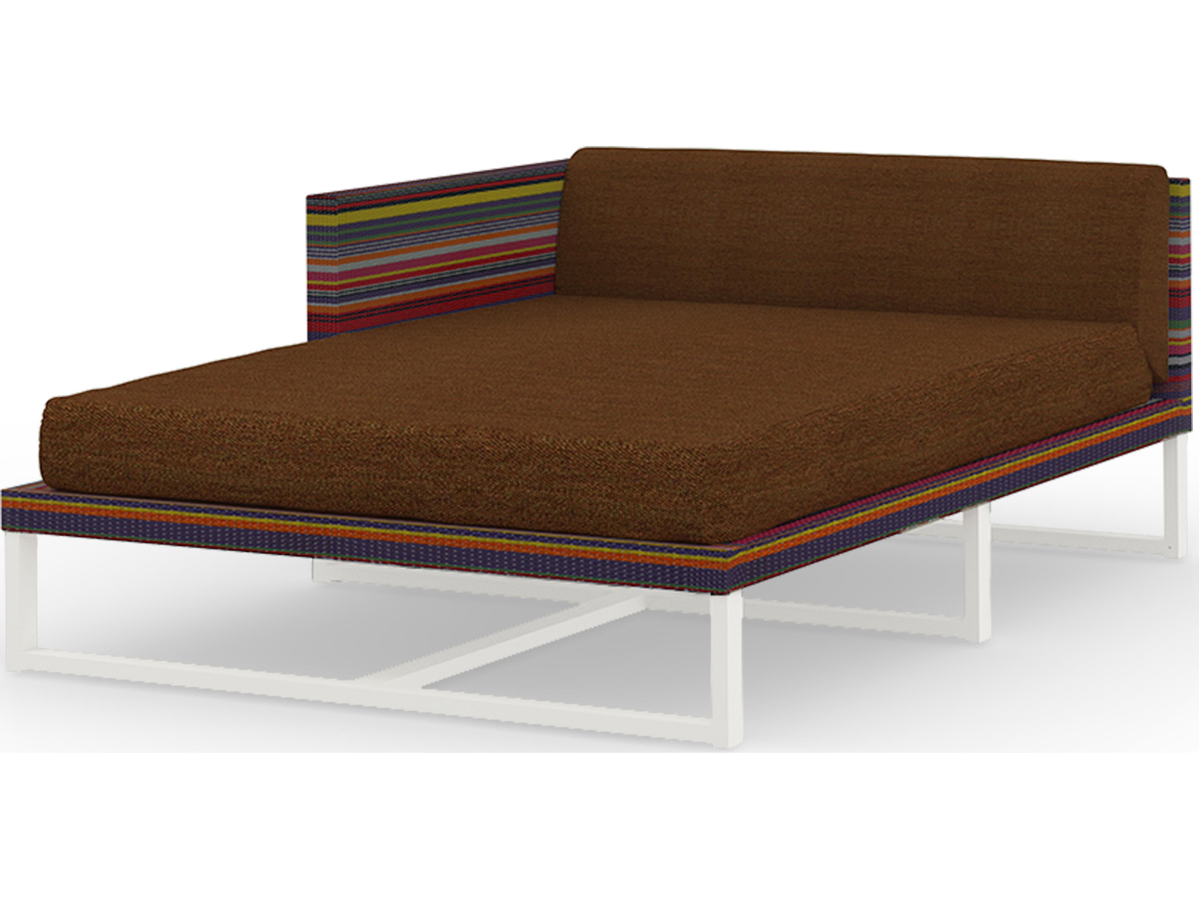 MamaGreen Stripe Aluminum Cushion Right Arm Outdoor Chaise Lounge