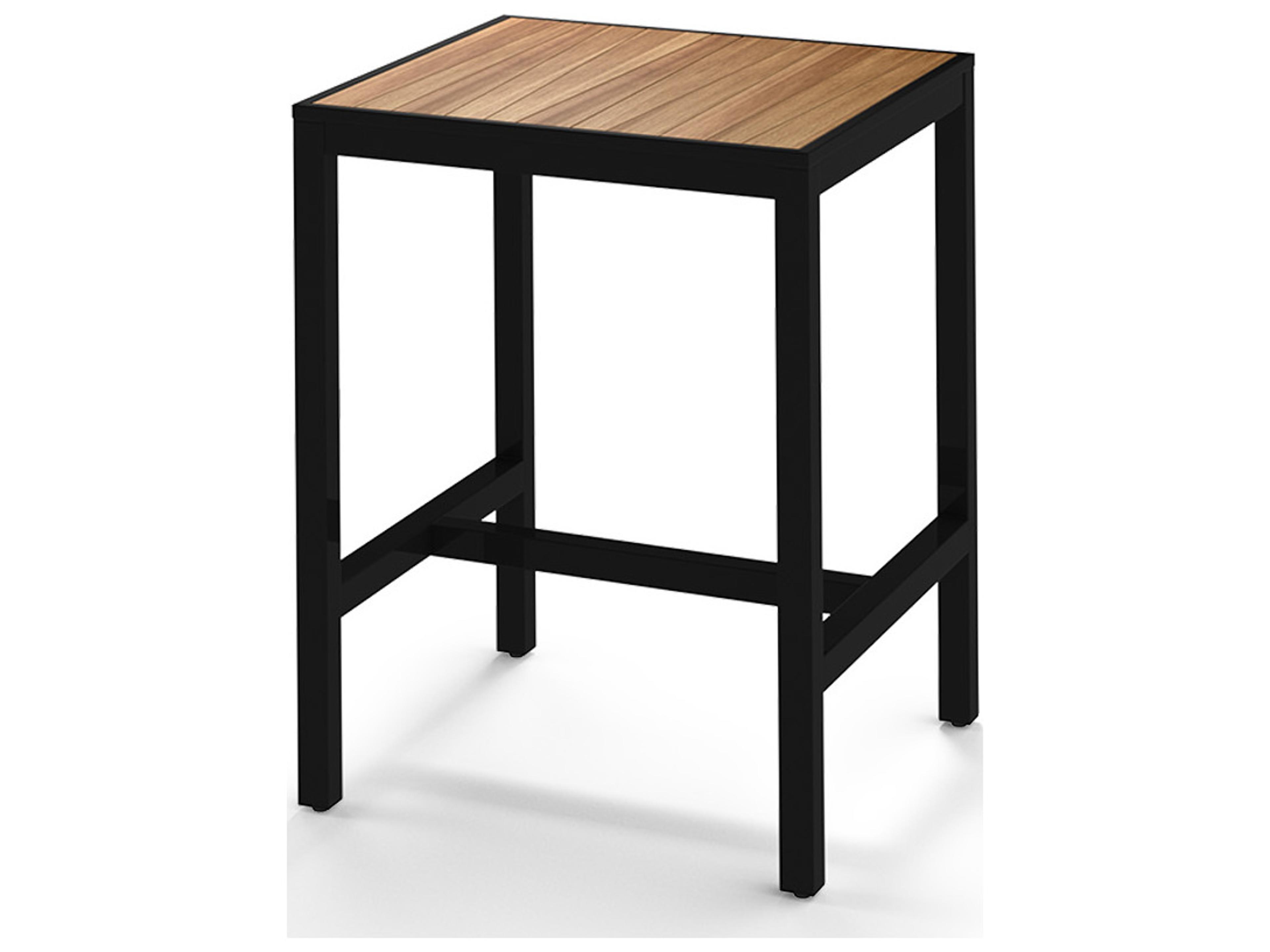 MamaGreen Allux Aluminum Square Abstract Slats Top Outdoor Patio Bar Table