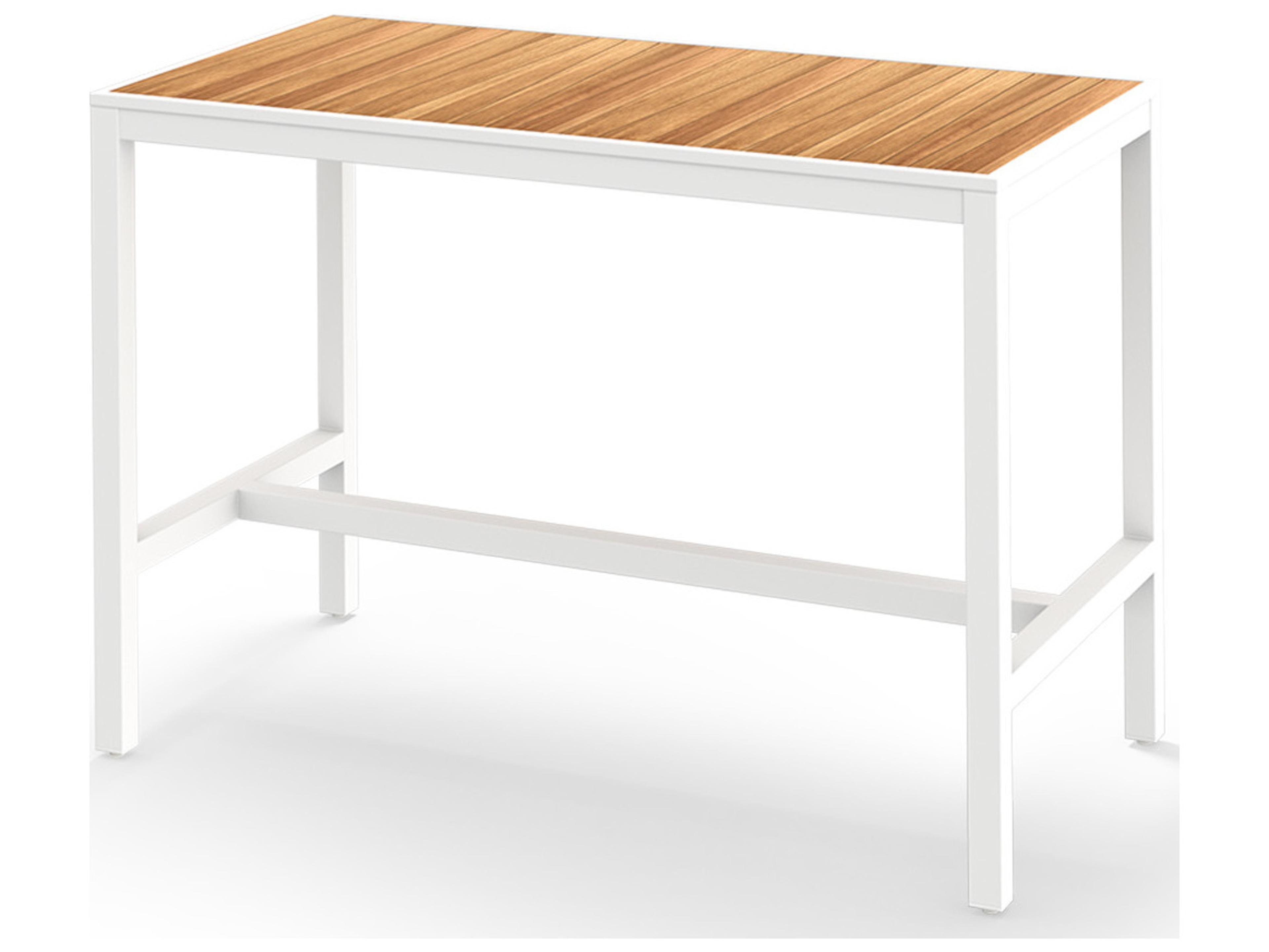 MamaGreen Allux Aluminum Rectangular Abstract Slats Top Patio Bar Table