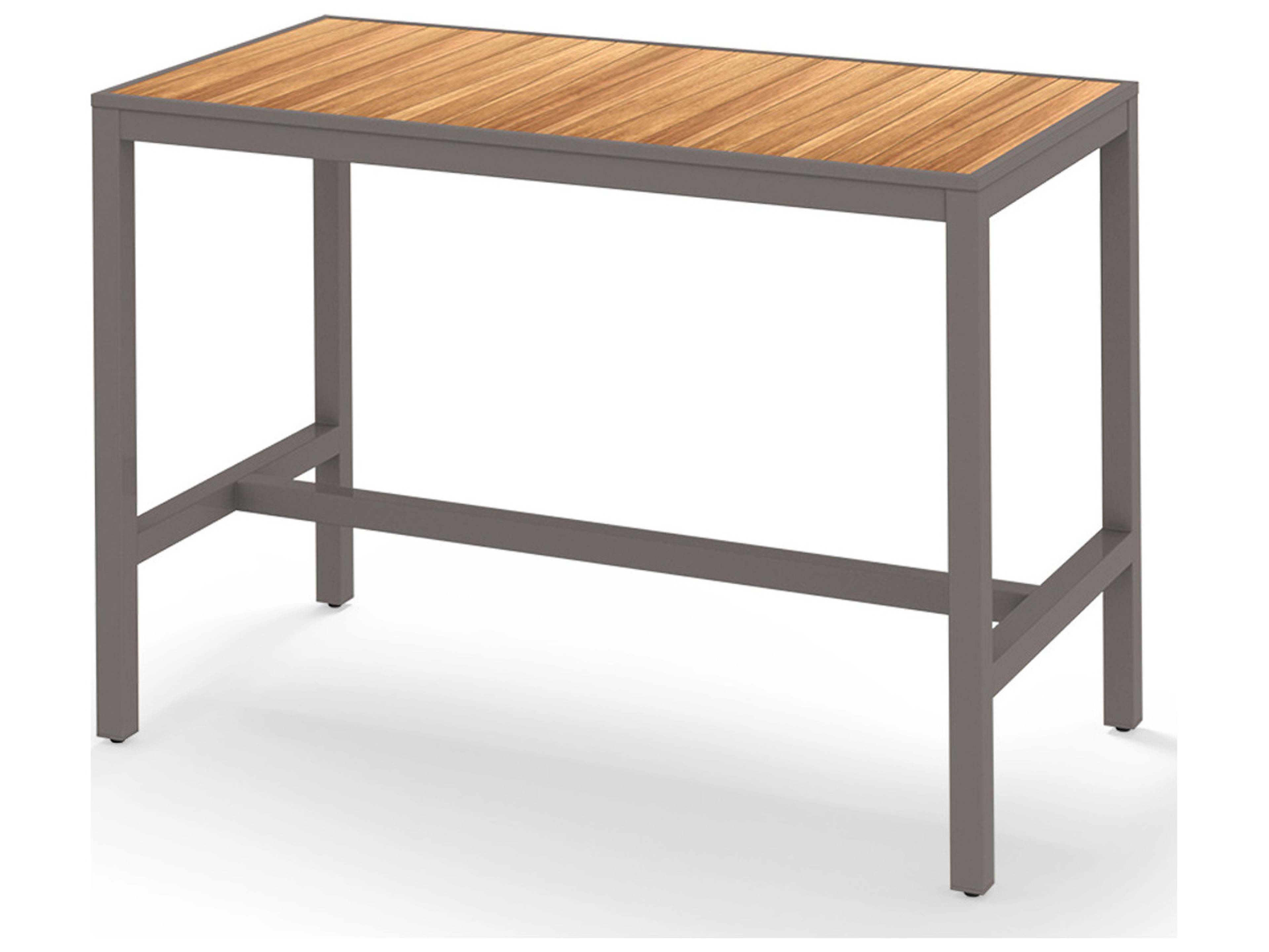 MamaGreen Allux Aluminum Rectangular Abstract Slats Top Patio Bar Table