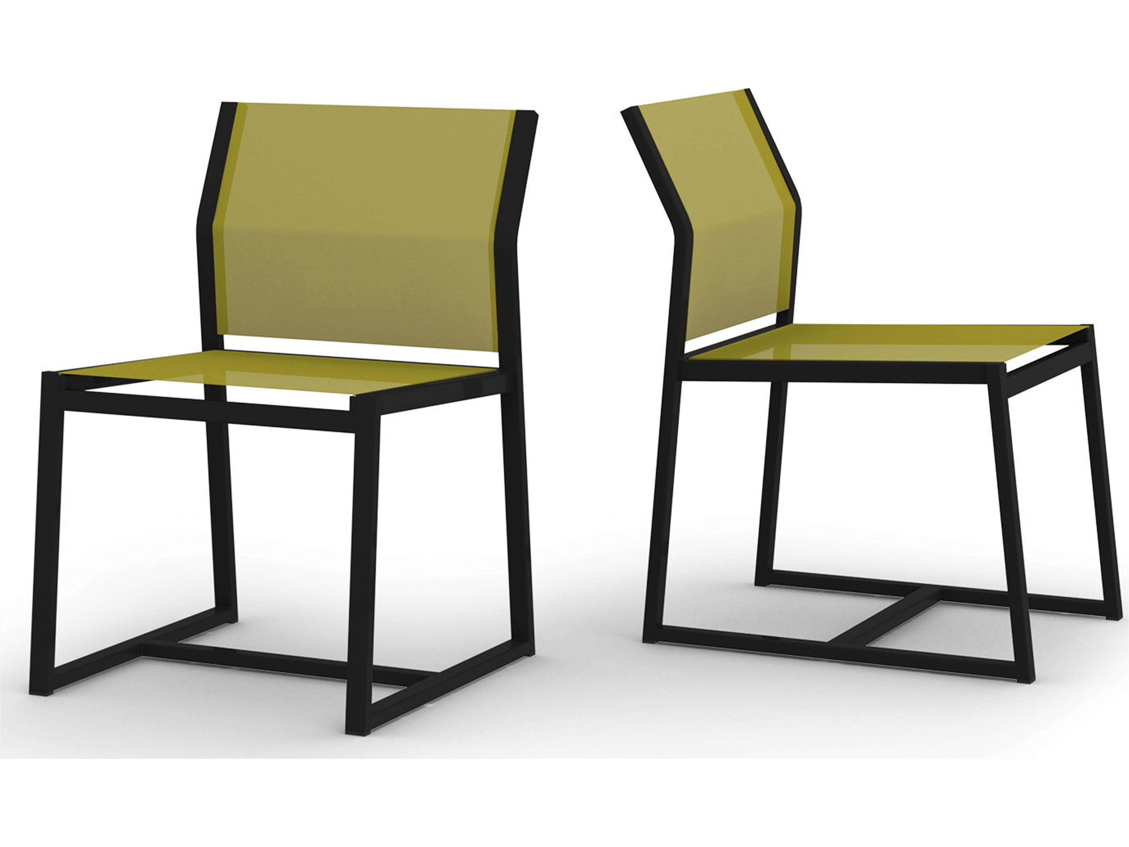 MamaGreen Allux Sling Aluminum Carver Outdoor Dining Side Chair