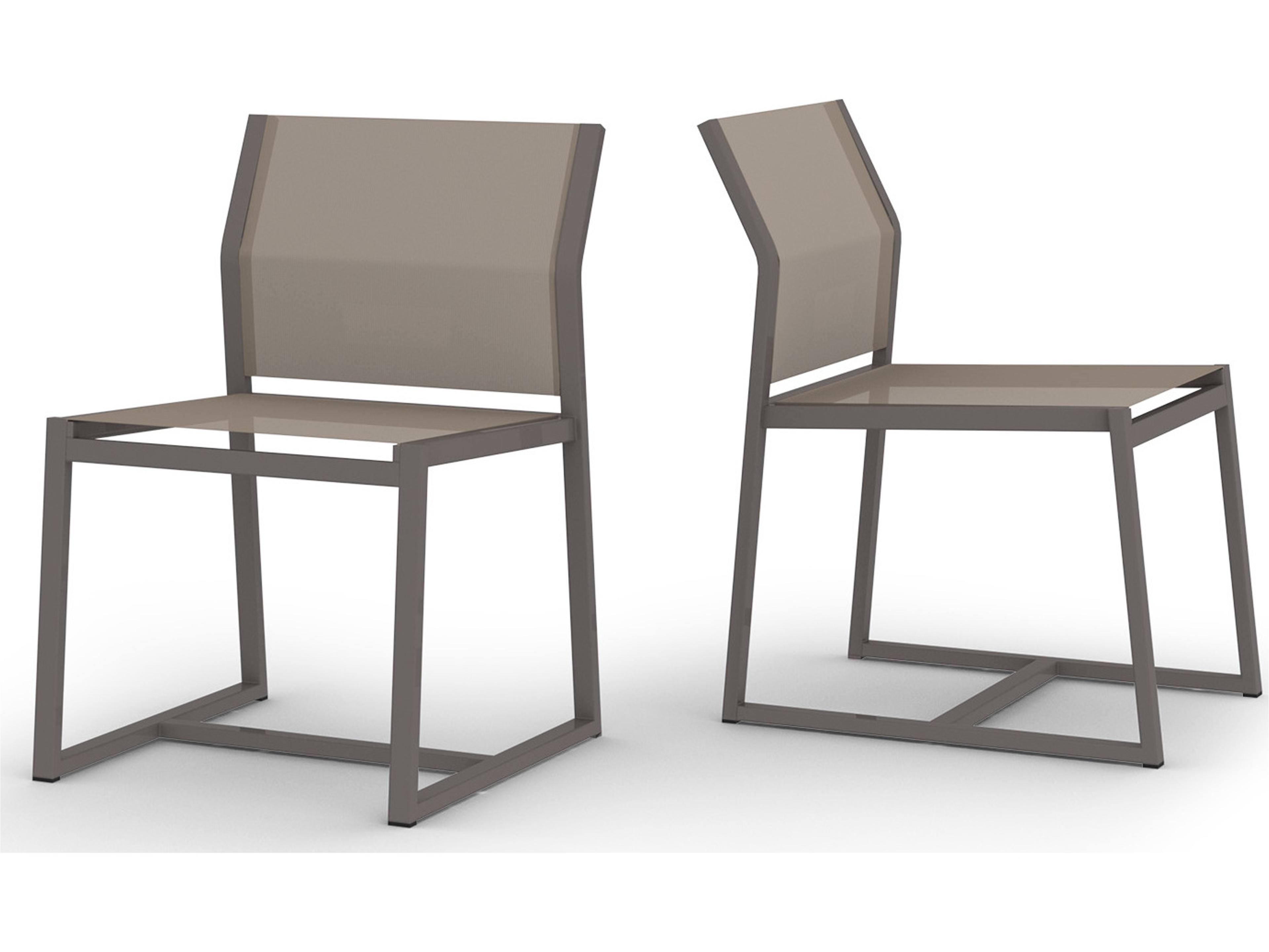 MamaGreen Allux Sling Aluminum Carver Outdoor Dining Side Chair