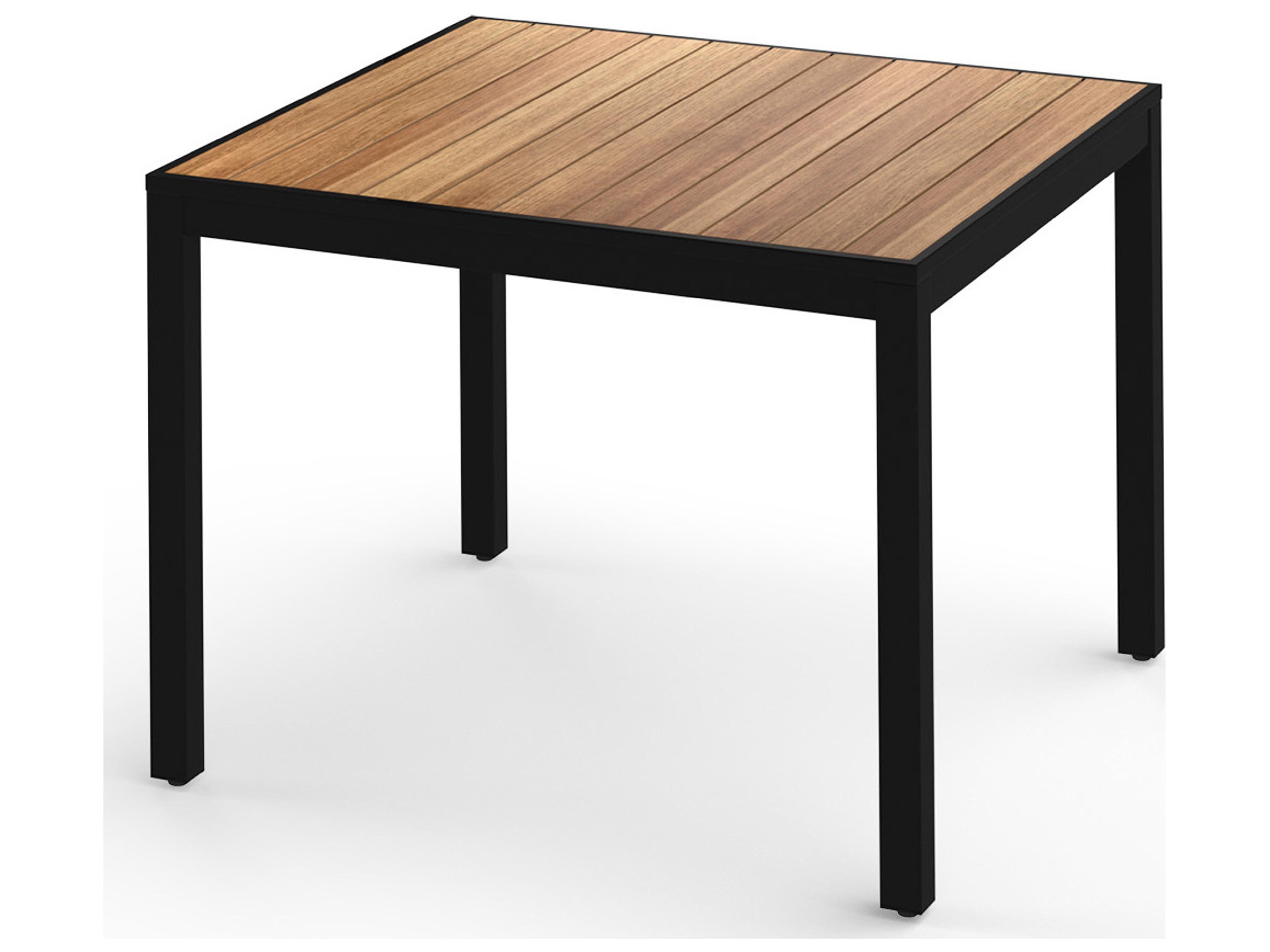 MamaGreen Allux Aluminum Square Straight Slats Top Patio Dining Table