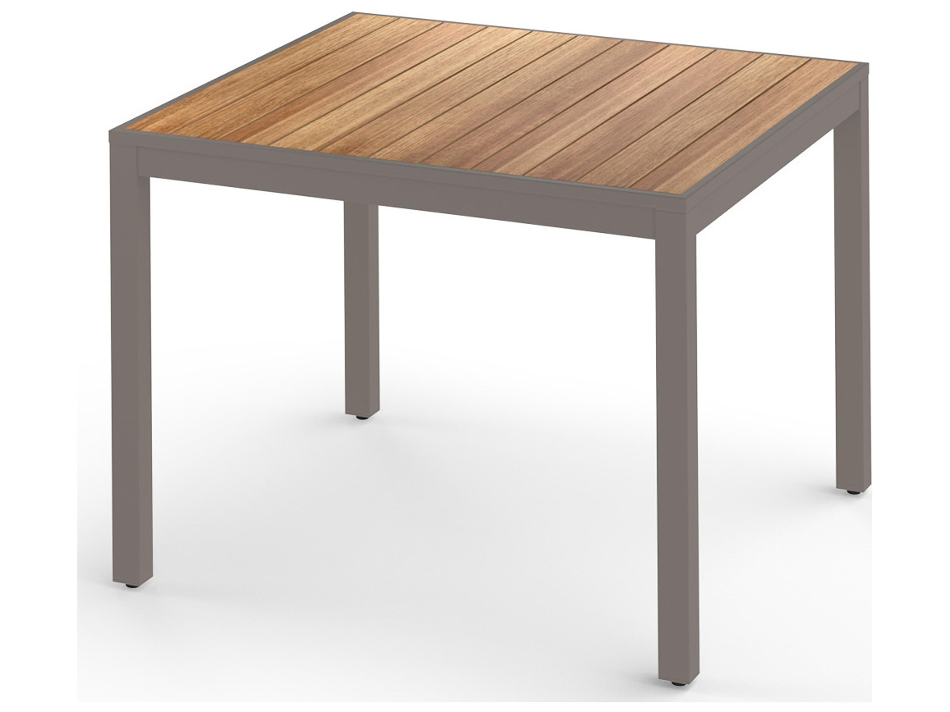 MamaGreen Allux Aluminum Square Straight Slats Top Patio Dining Table