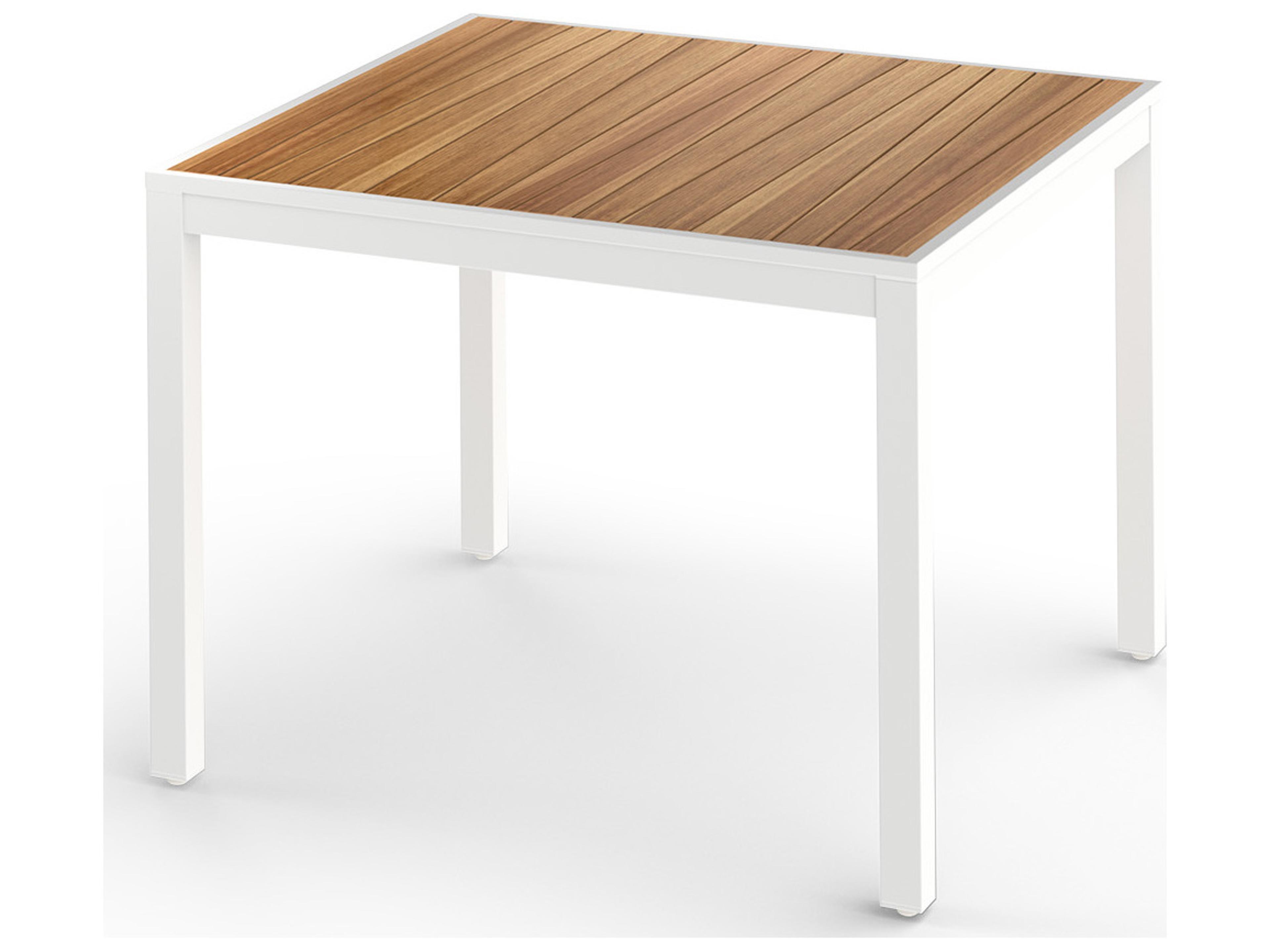 MamaGreen Allux Aluminum Square Abstract Slats Top Outdoor Dining Table