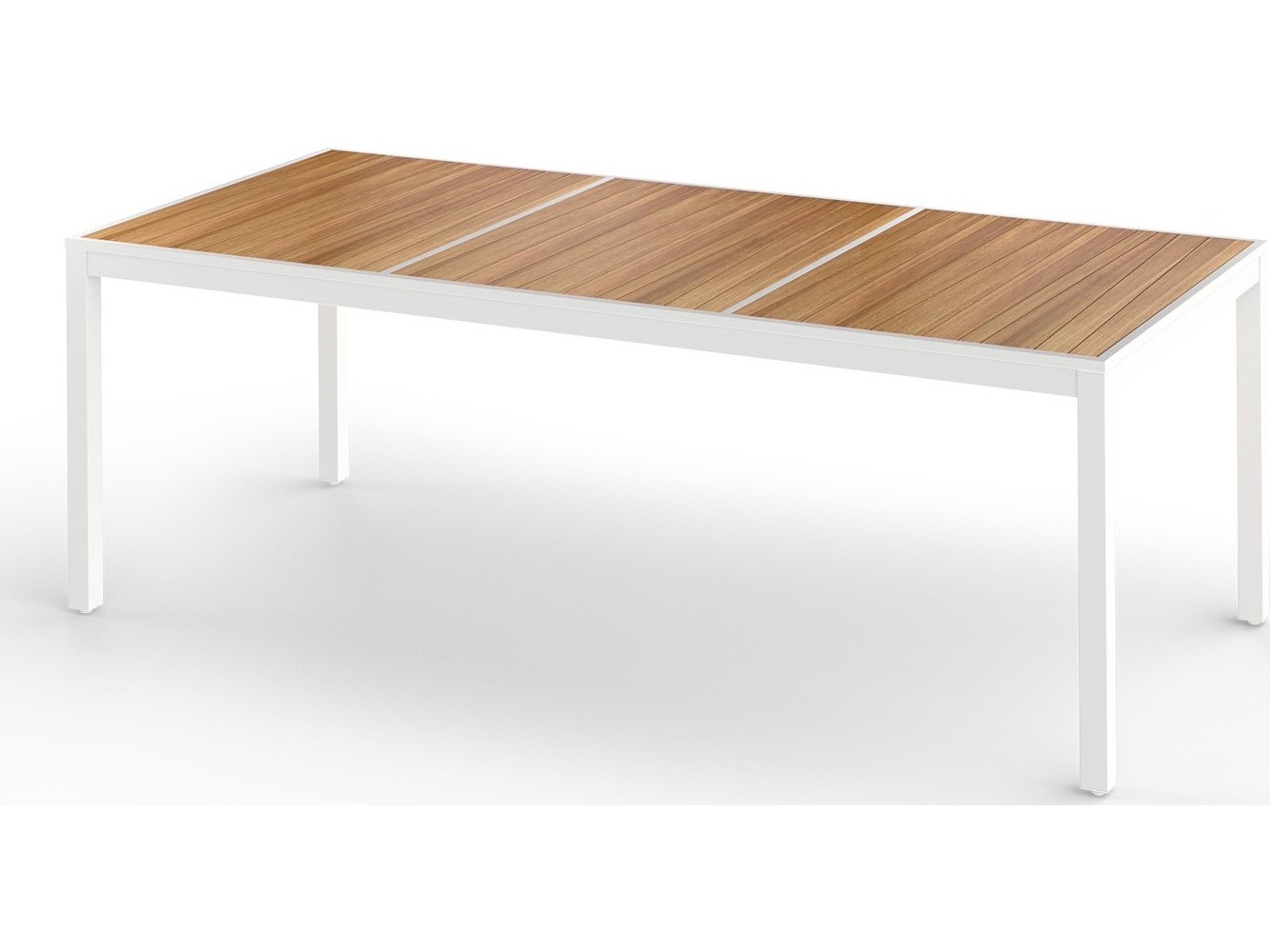 MamaGreen Allux Aluminum Rectangular Abstract Slats Top Outdoor Patio Dining Table