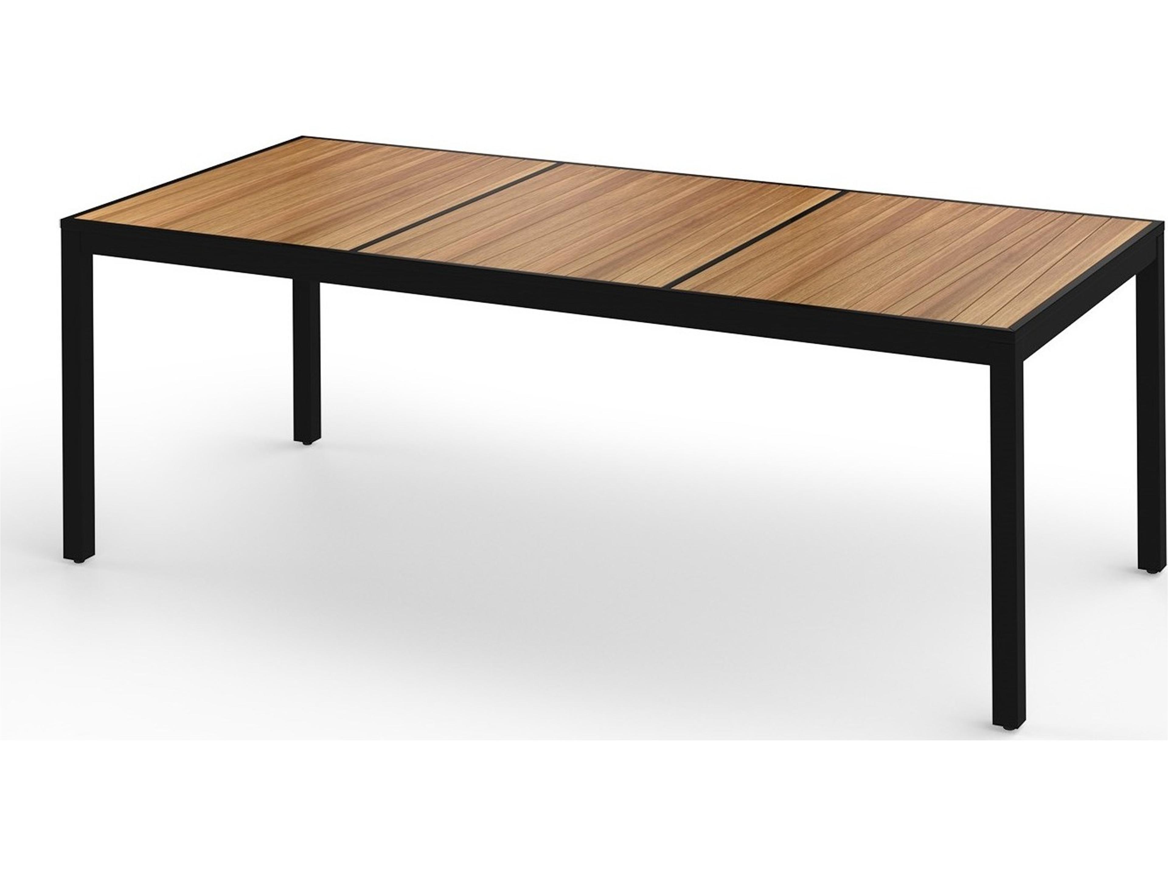 MamaGreen Allux Aluminum Rectangular Abstract Slats Top Outdoor Patio Dining Table