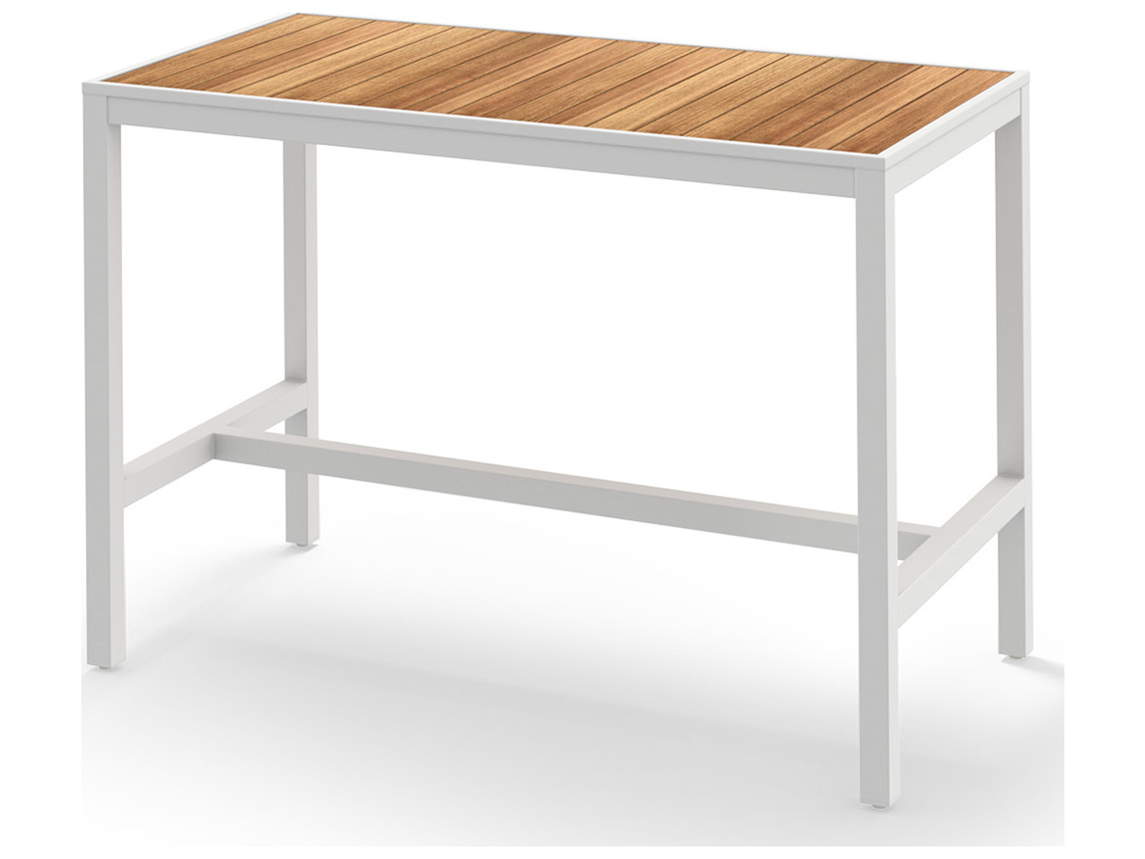 MamaGreen Allux Aluminum Rectangular Straight Slats Top Outdoor Bar Table