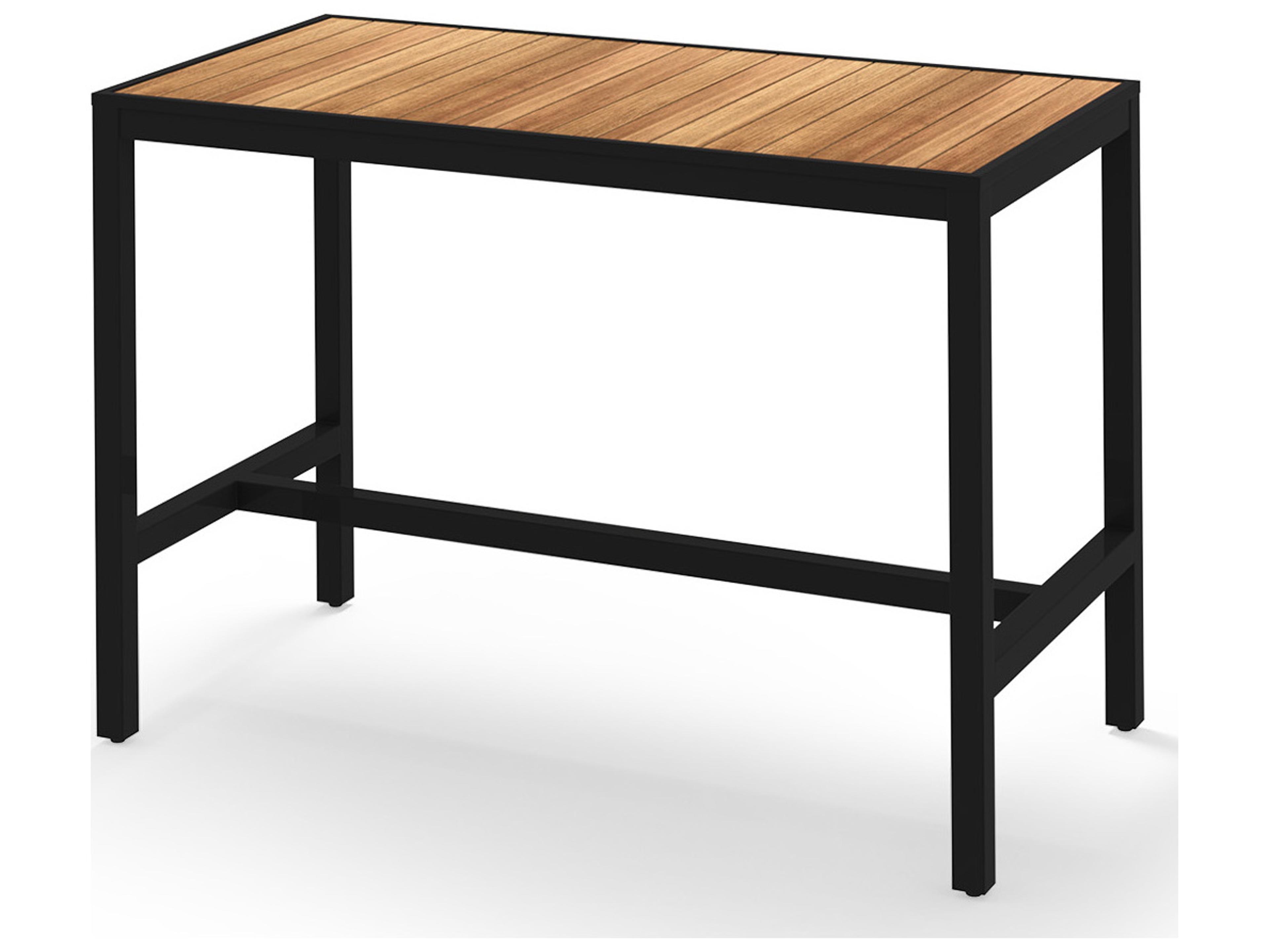 MamaGreen Allux Aluminum Rectangular Straight Slats Top Outdoor Bar Table
