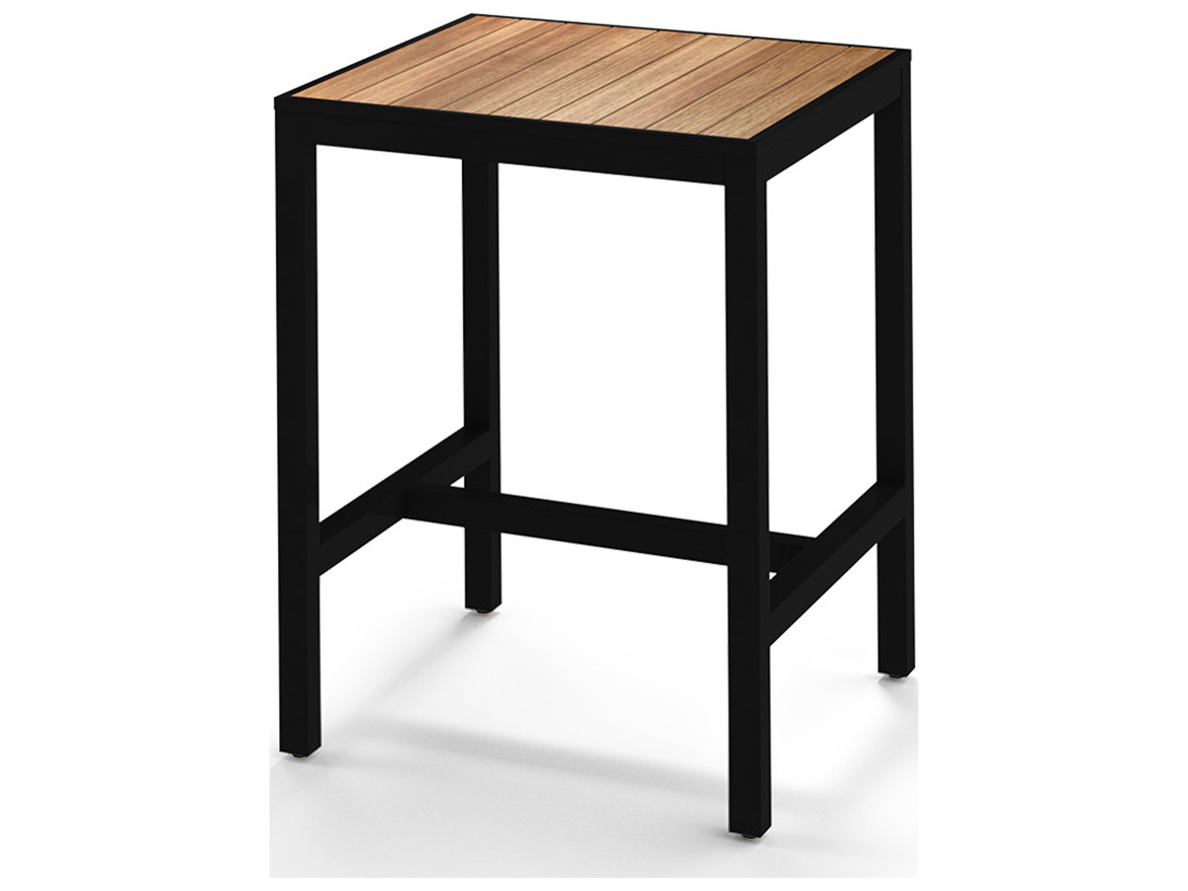 MamaGreen Allux Aluminum Square Straight Slats Top Outdoor Patio Bar Table