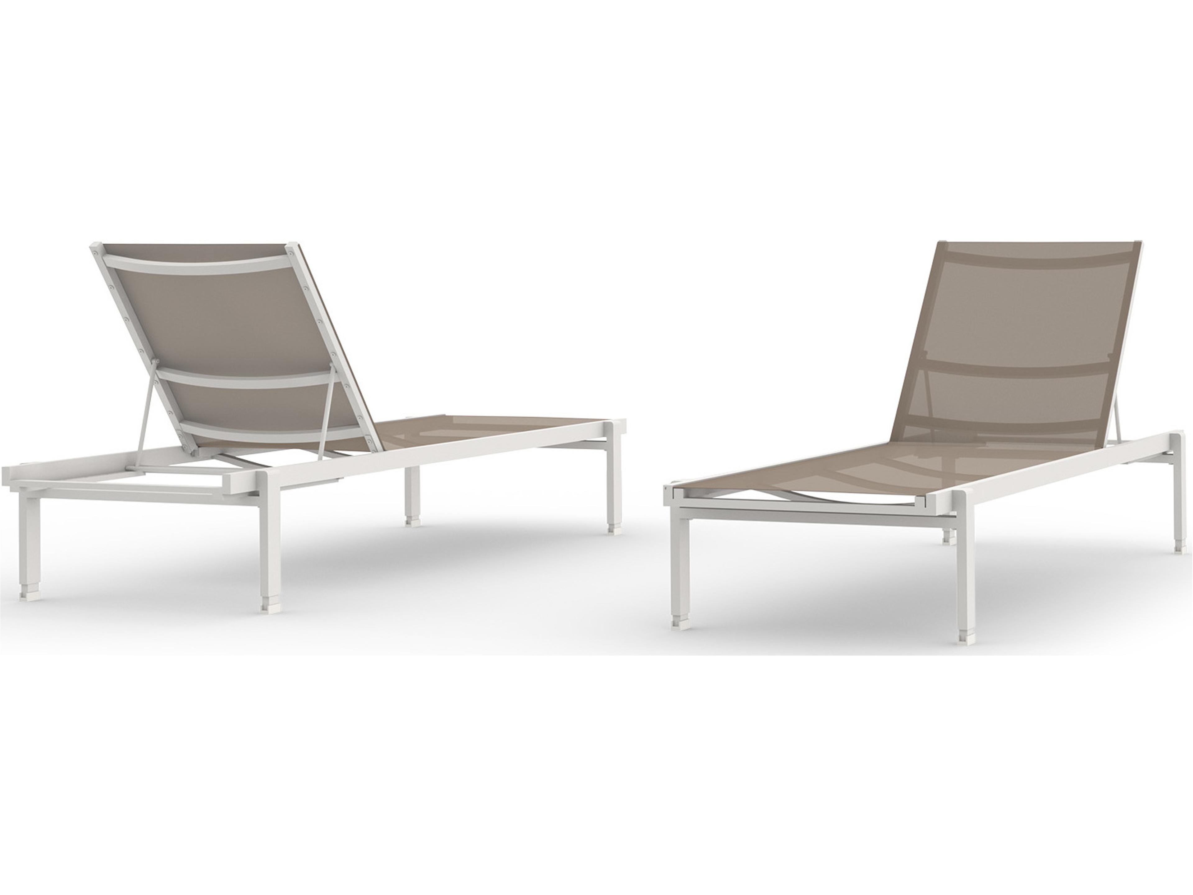 MamaGreen Allux Sling Aluminum Stackable Ledge Outdoor Patio Chaise Lounge with Shade