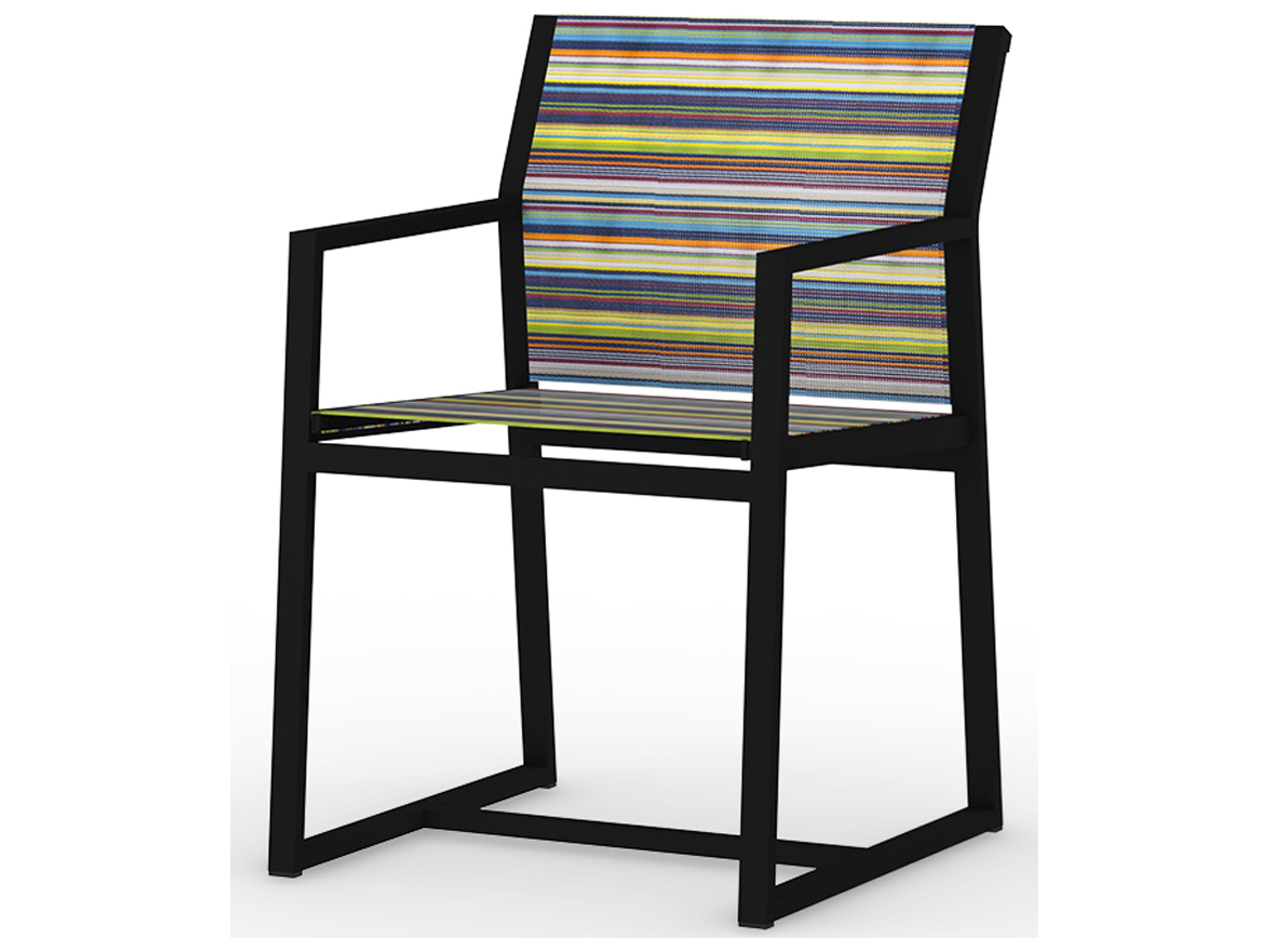 MamaGreen Stripe Aluminum Carver Outdoor Dining Arm Chair