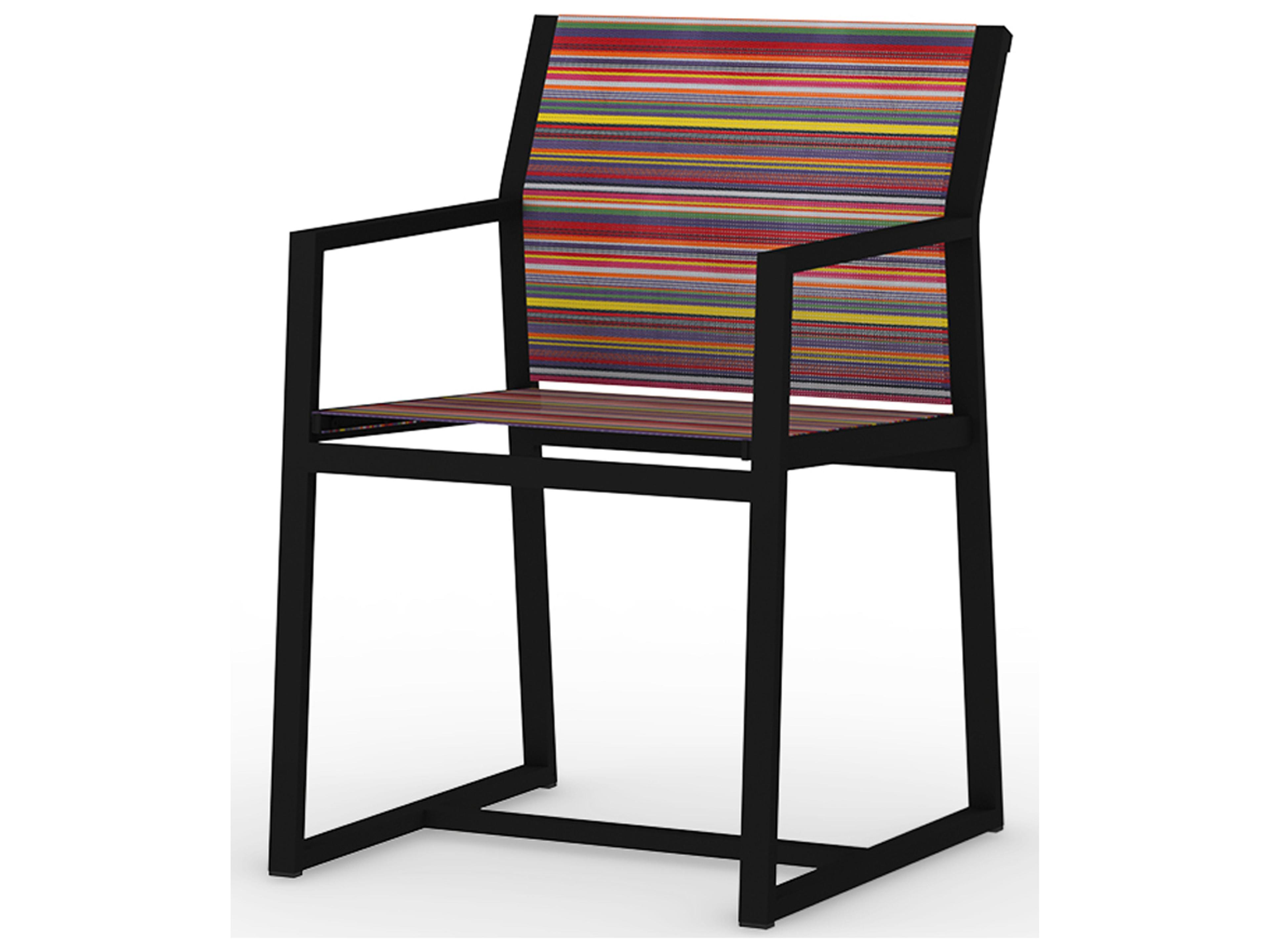 MamaGreen Stripe Aluminum Carver Outdoor Dining Arm Chair