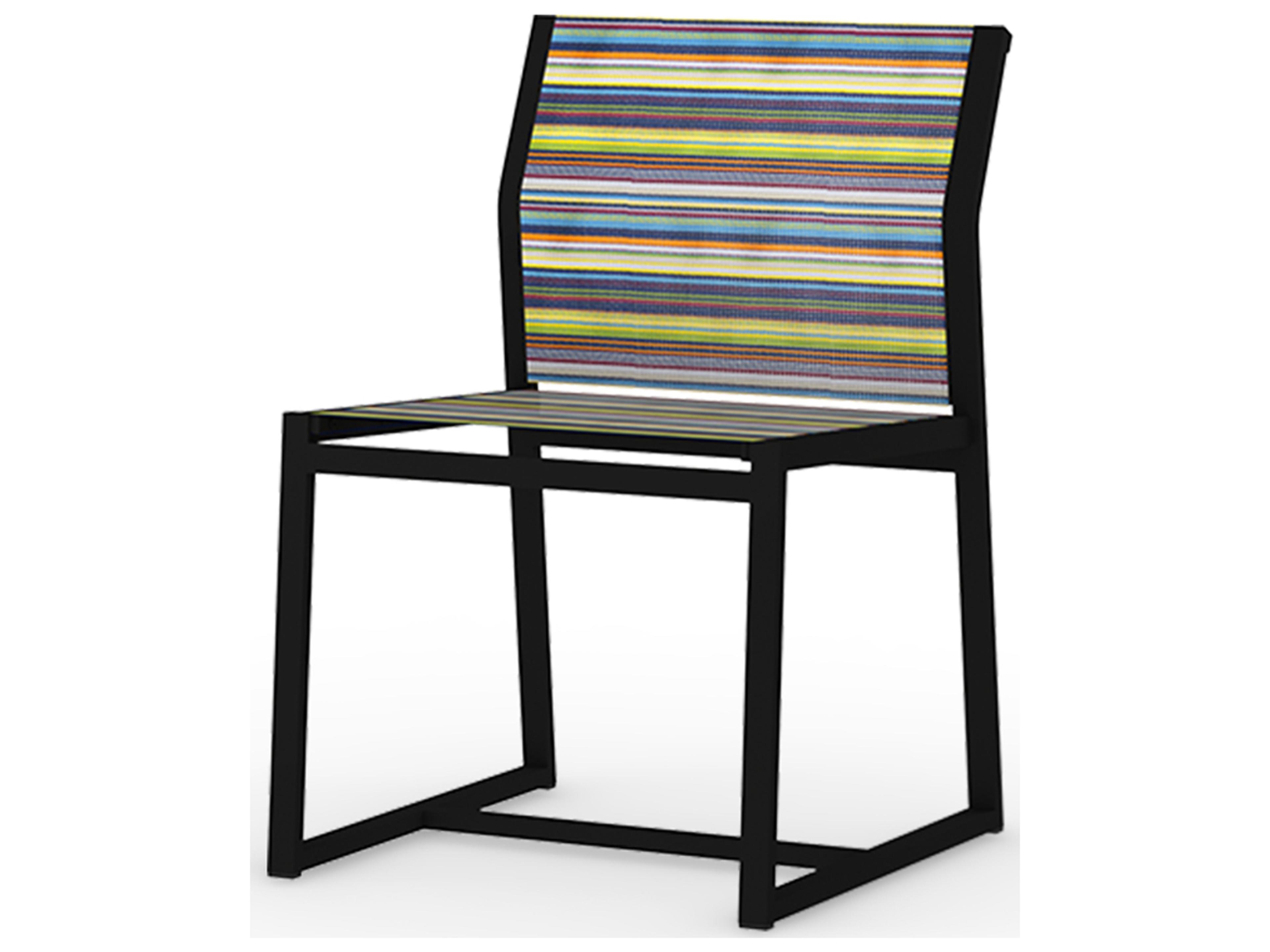 MamaGreen Stripe Aluminum Carver Outdoor Patio Dining Side Chair