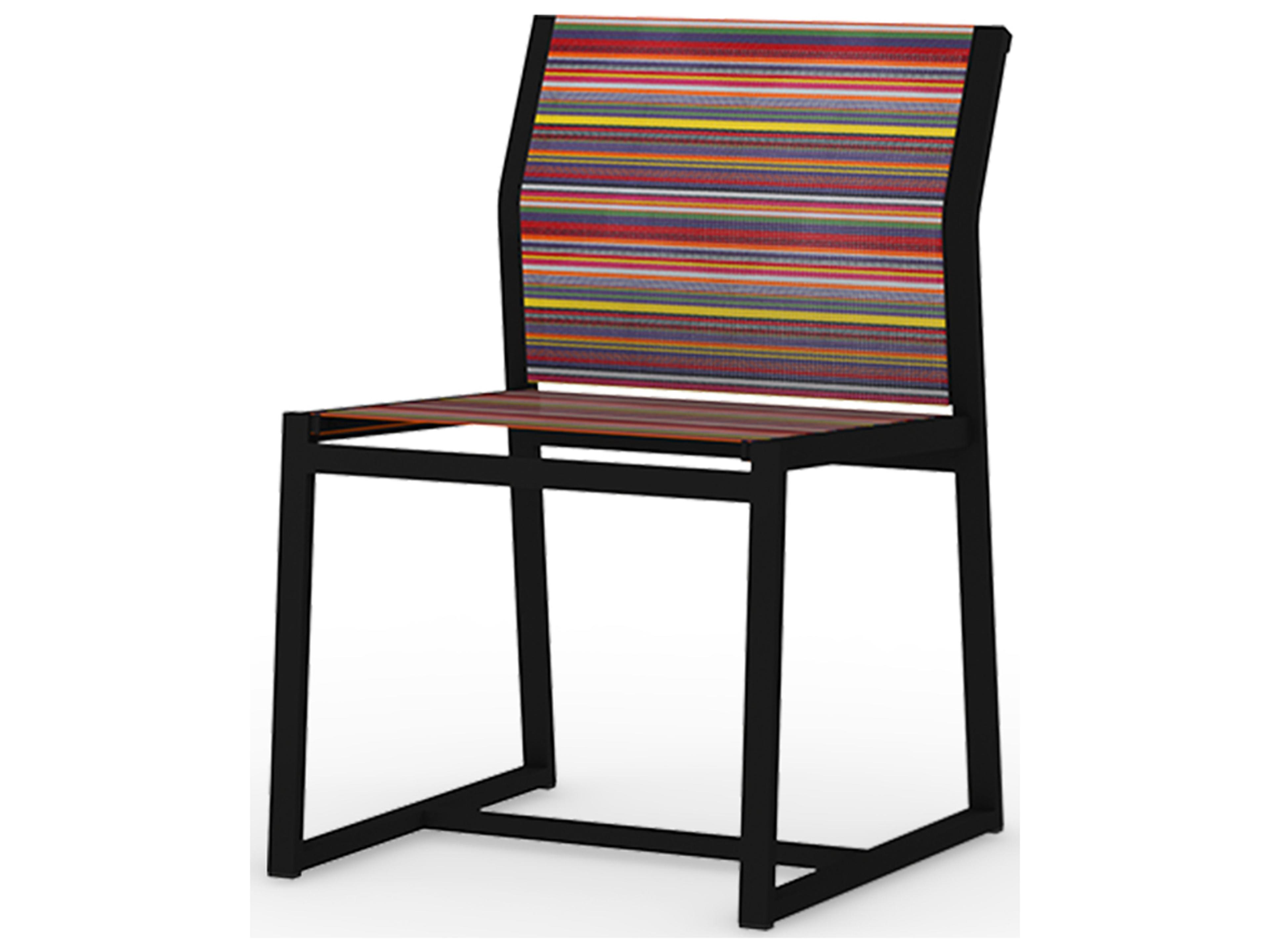 MamaGreen Stripe Aluminum Carver Outdoor Patio Dining Side Chair