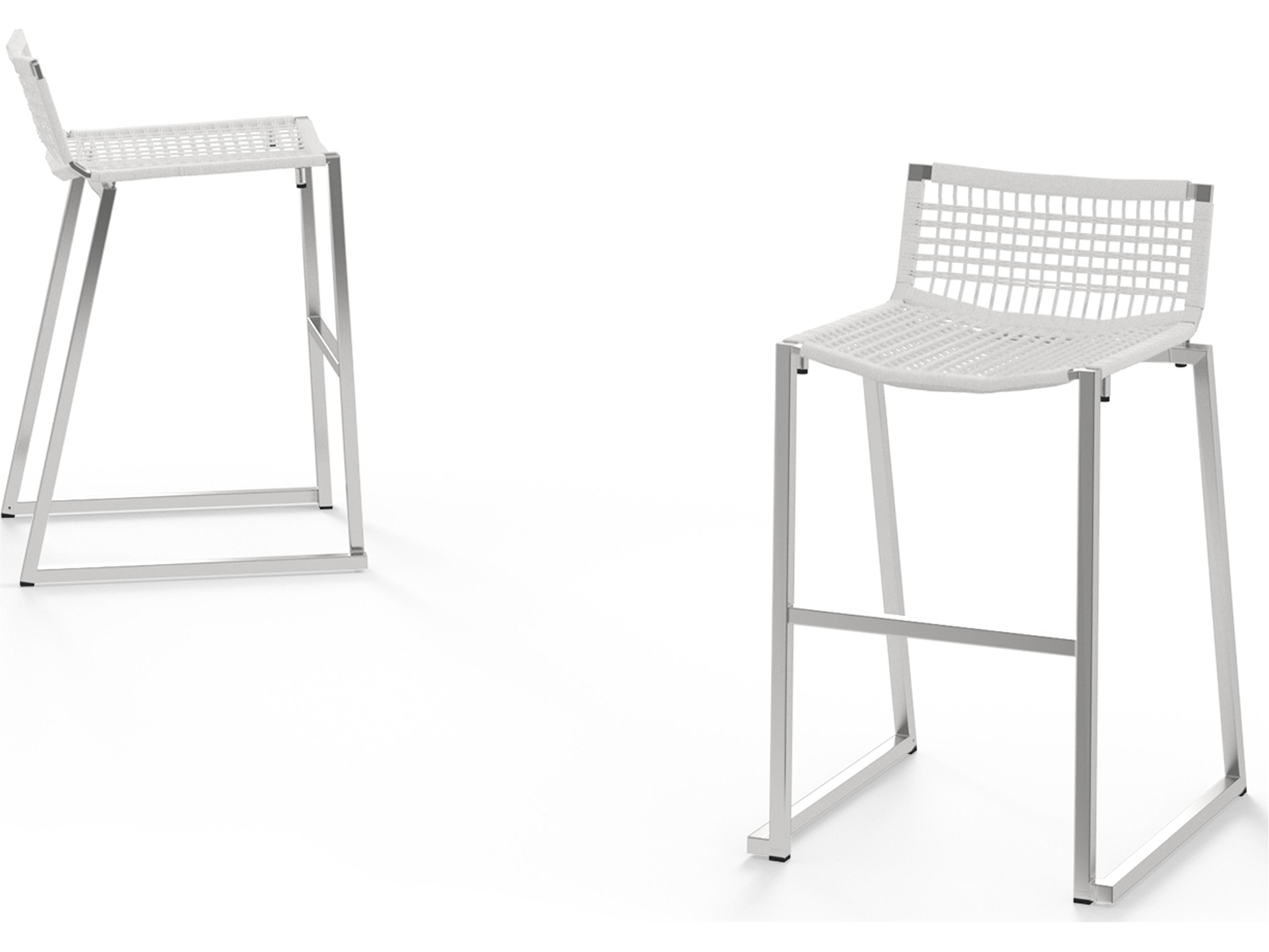 MamaGreen Olaf Stainless Steel Wicker Armless Patio Counter Chair