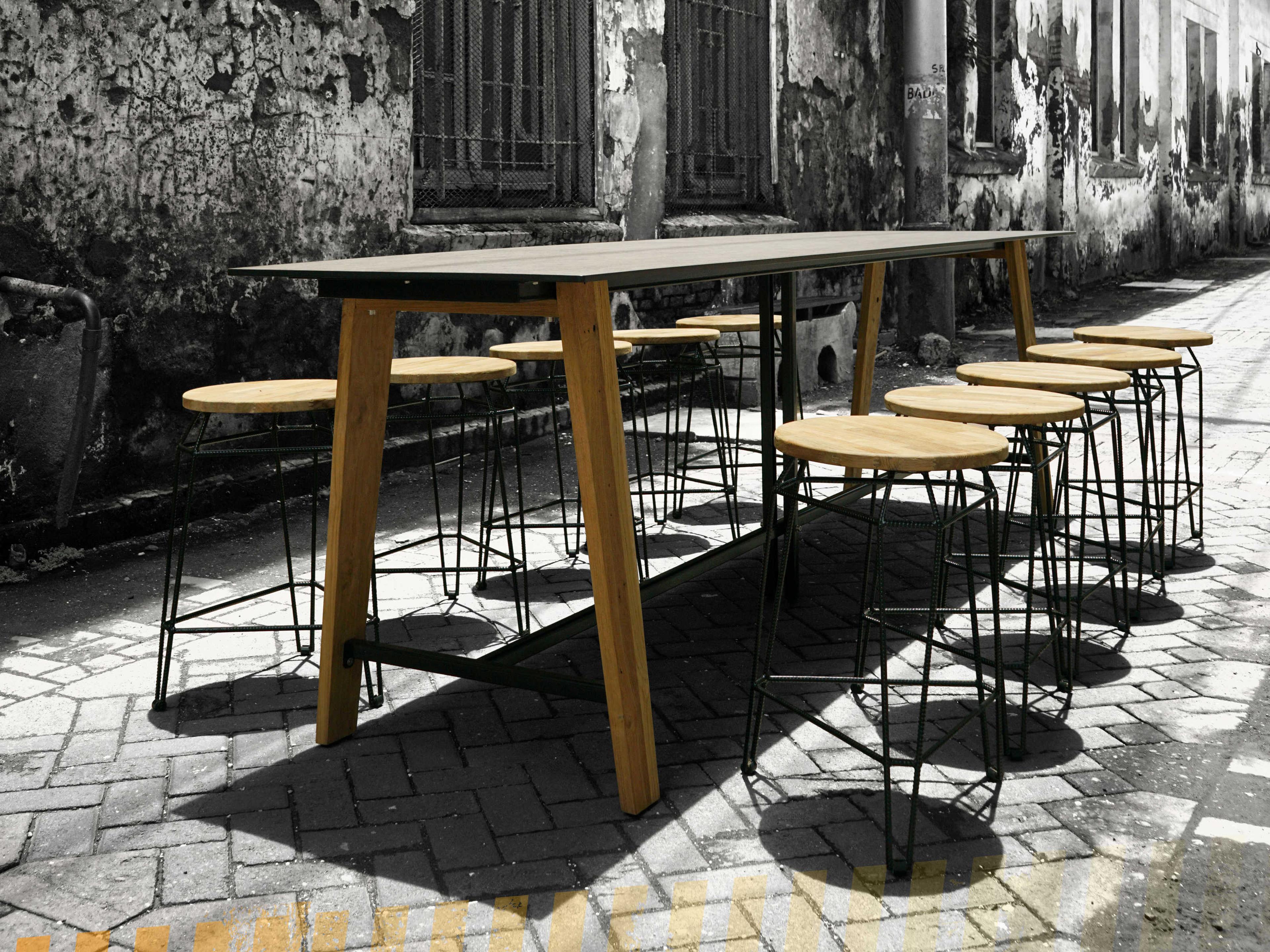 MamaGreen Sato Teak Rectangular Outdoor Counter Table