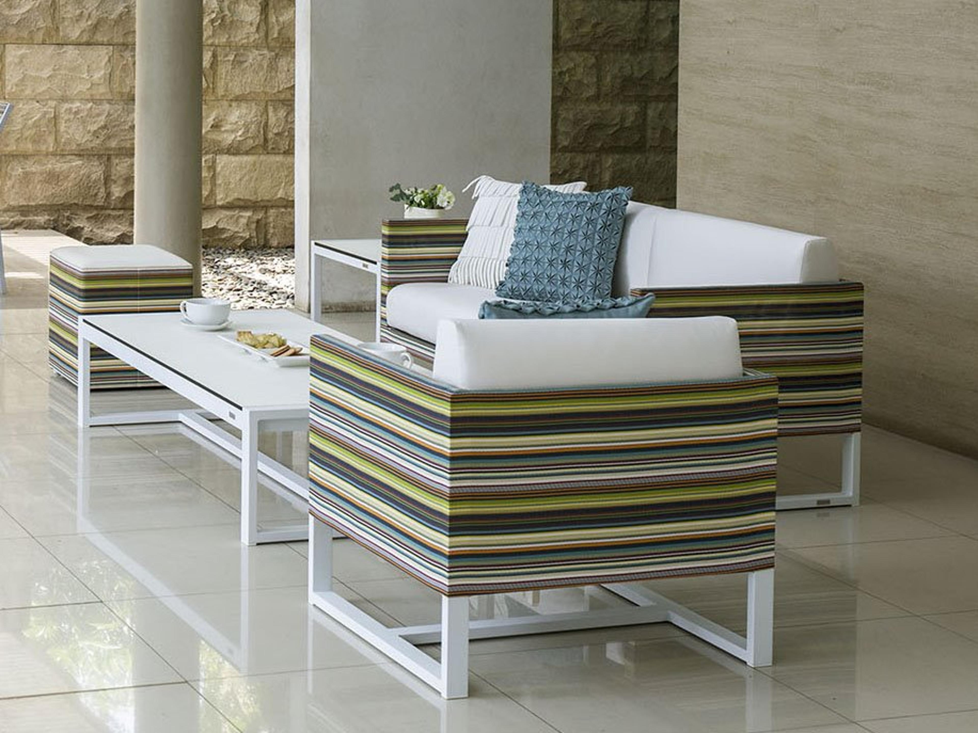 MamaGreen Stripe Aluminum Cushion Patio Lounge Set