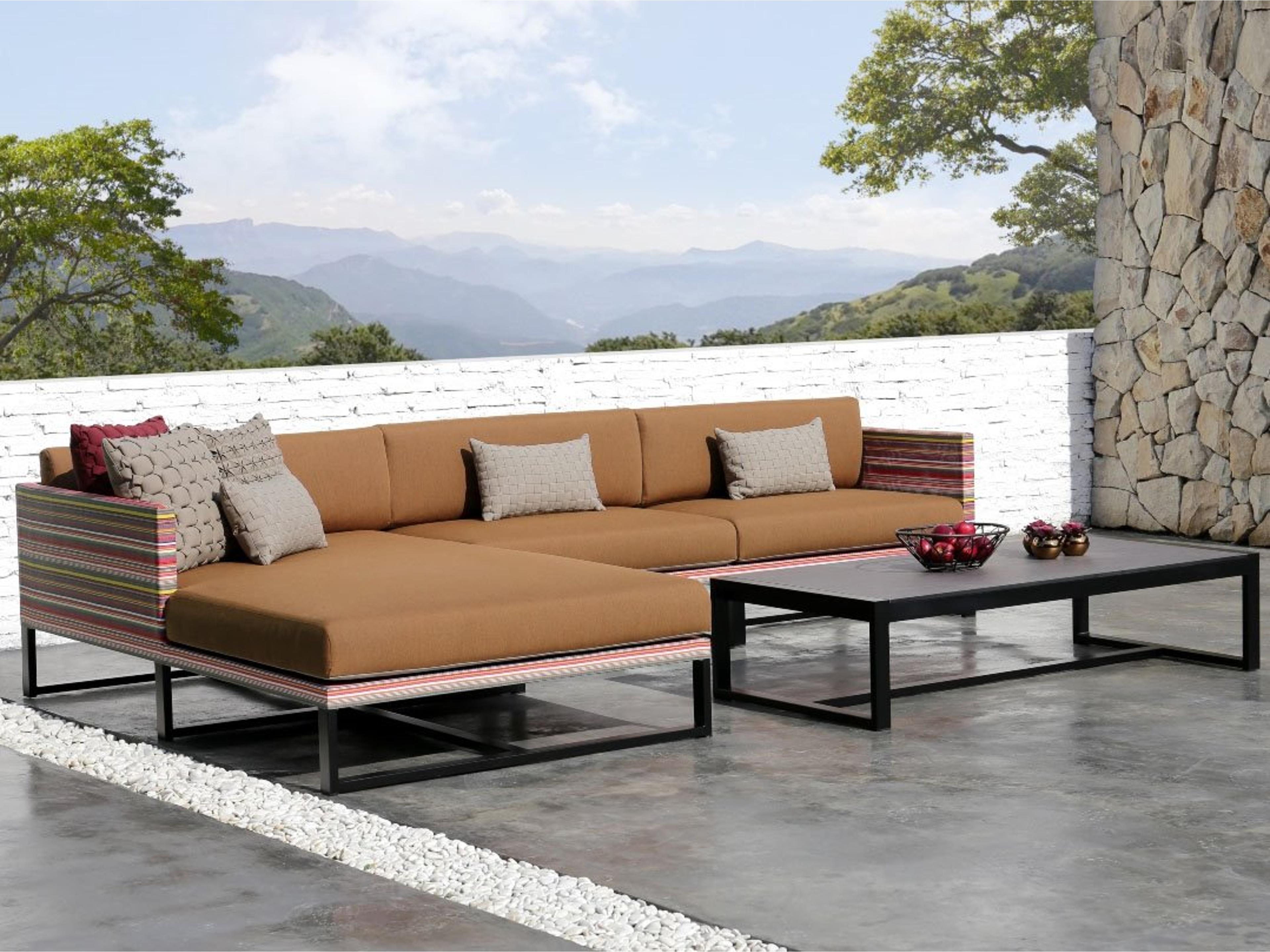 MamaGreen Stripe Aluminum Cushion Sectional Outdoor Lounge Set
