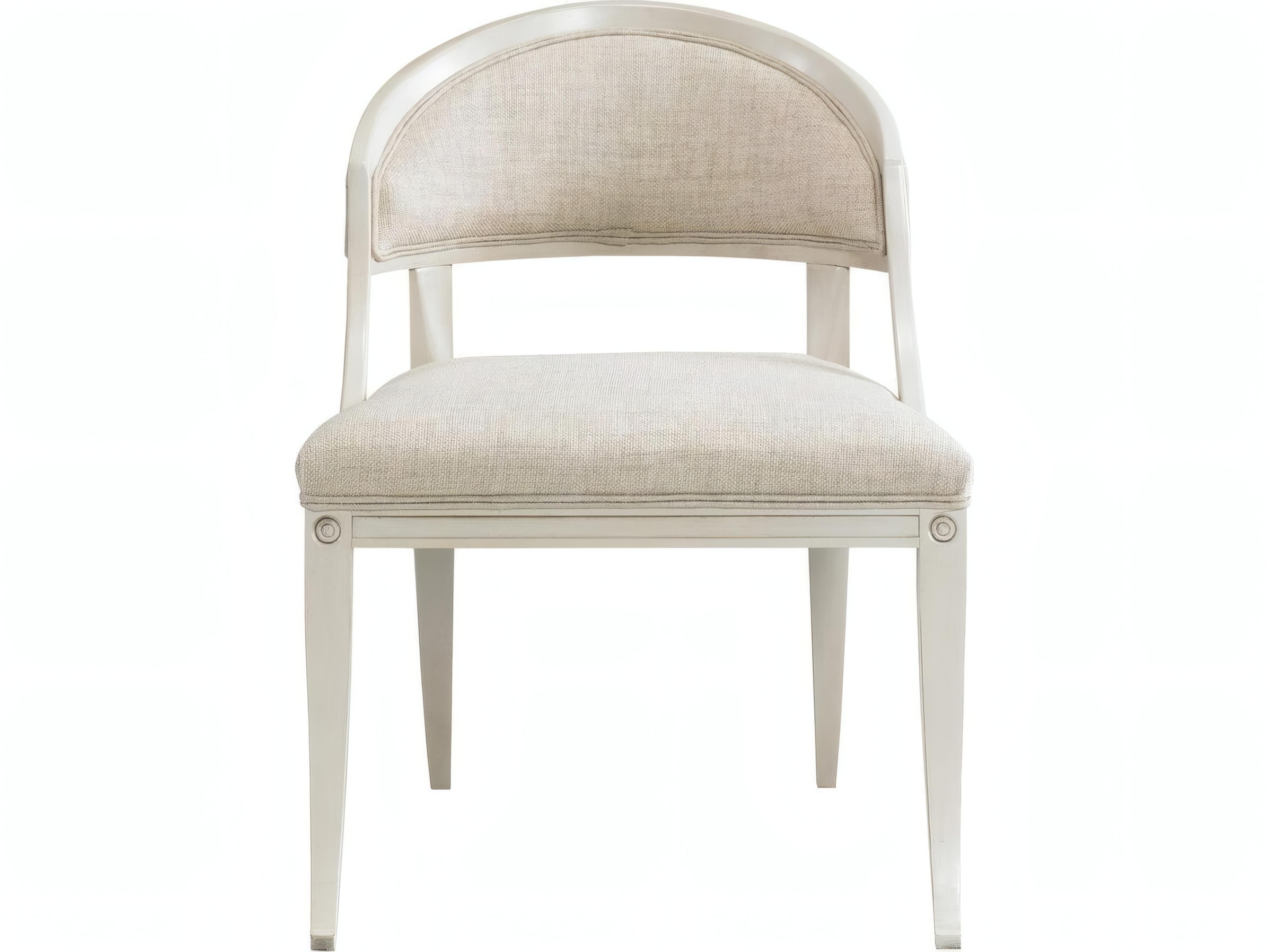Mr. & Mrs. Howard Inese Hardwood White Upholstered Armless Dining Chair