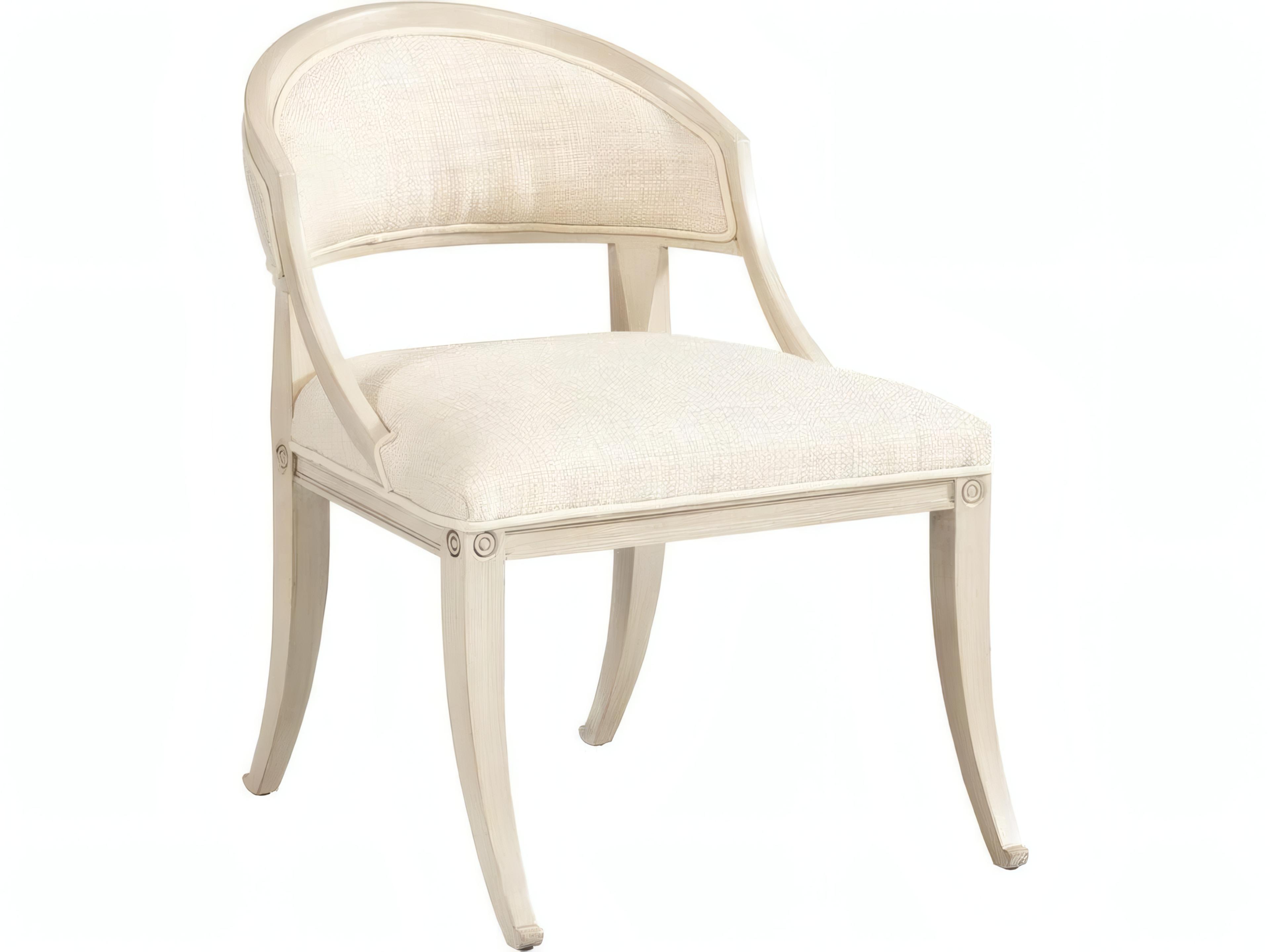 Mr. & Mrs. Howard Inese Hardwood White Upholstered Armless Dining Chair