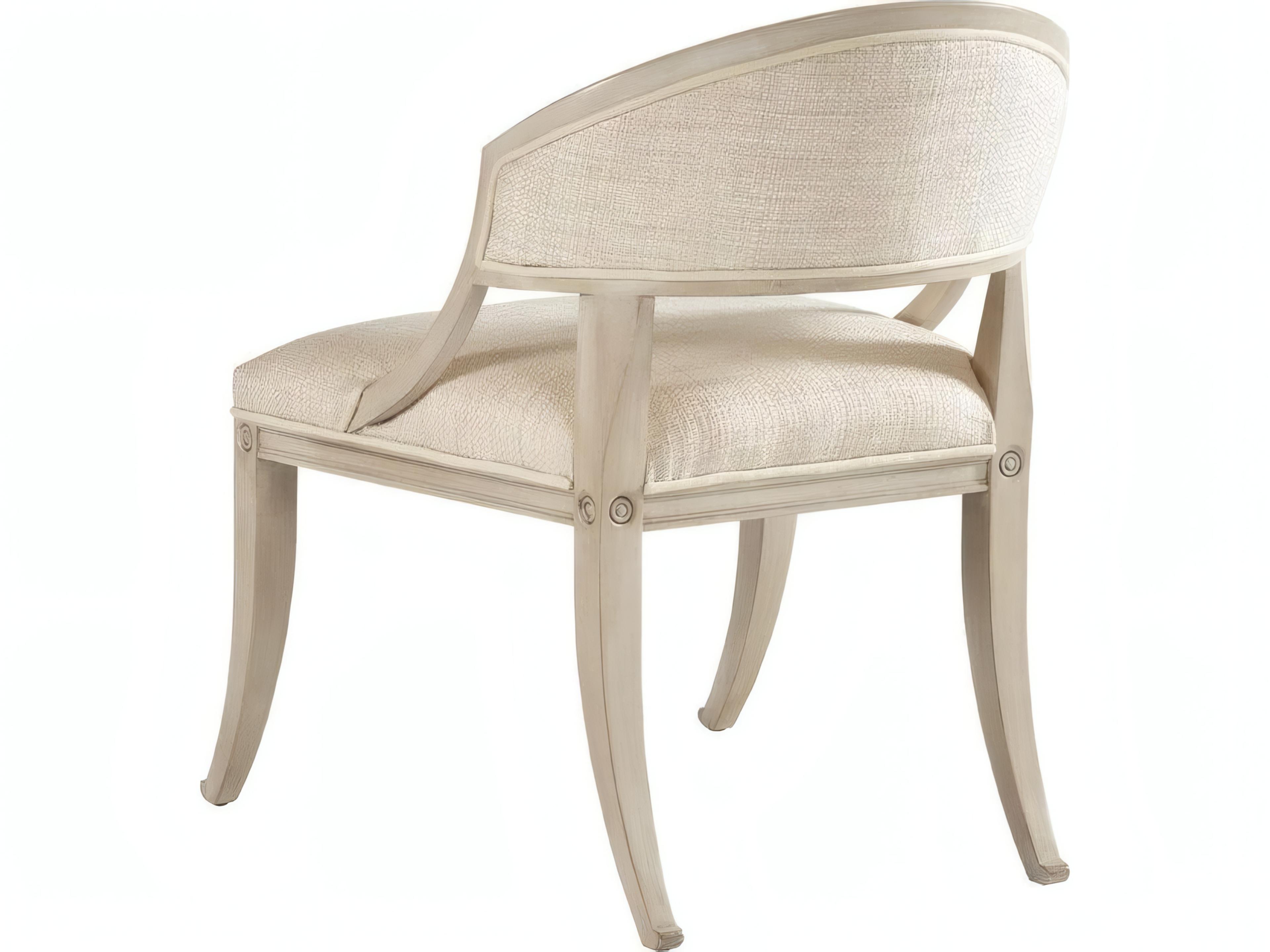 Mr. & Mrs. Howard Inese Hardwood White Upholstered Armless Dining Chair
