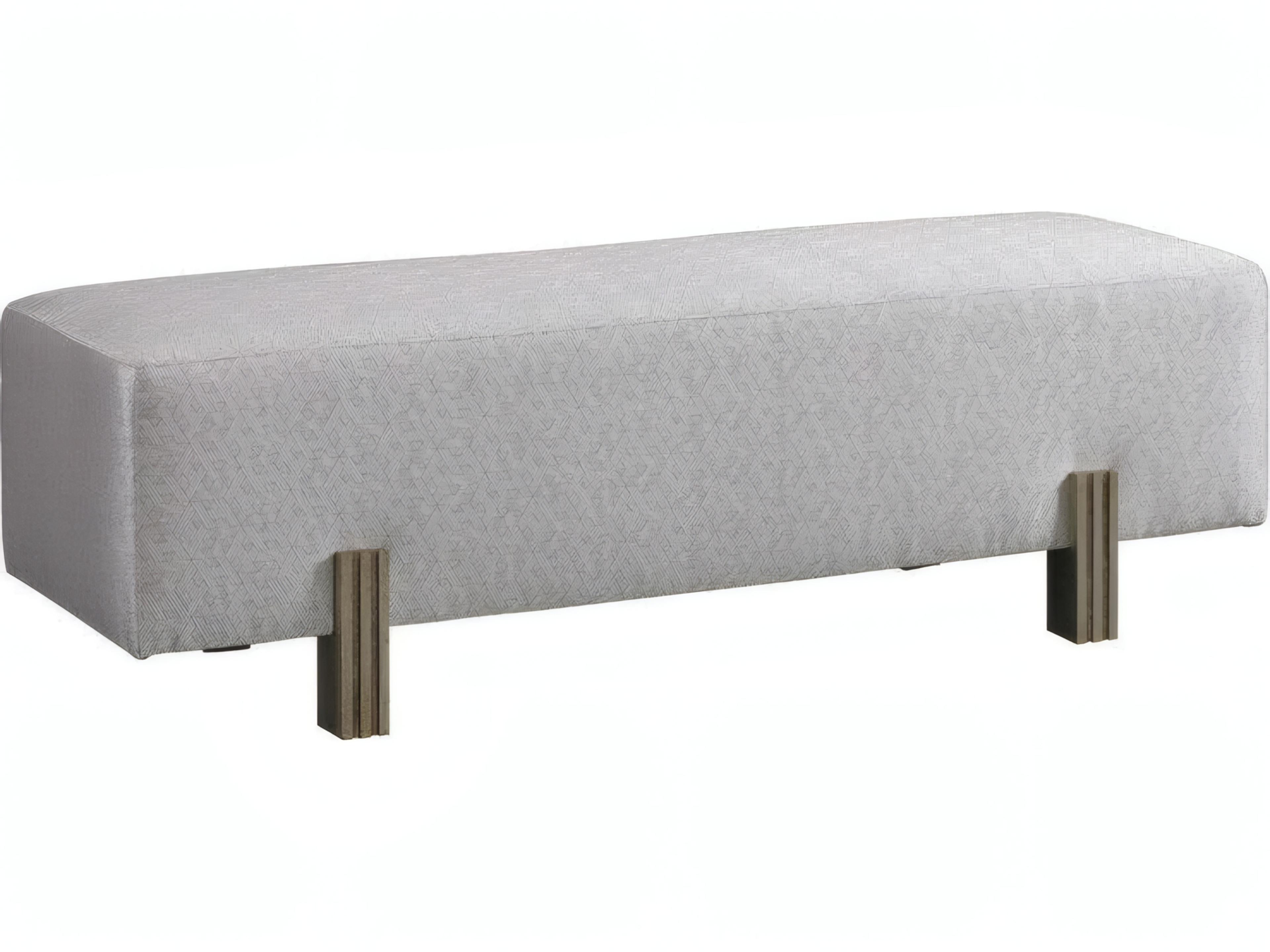 Platform Gray Upholstered Accent Bench