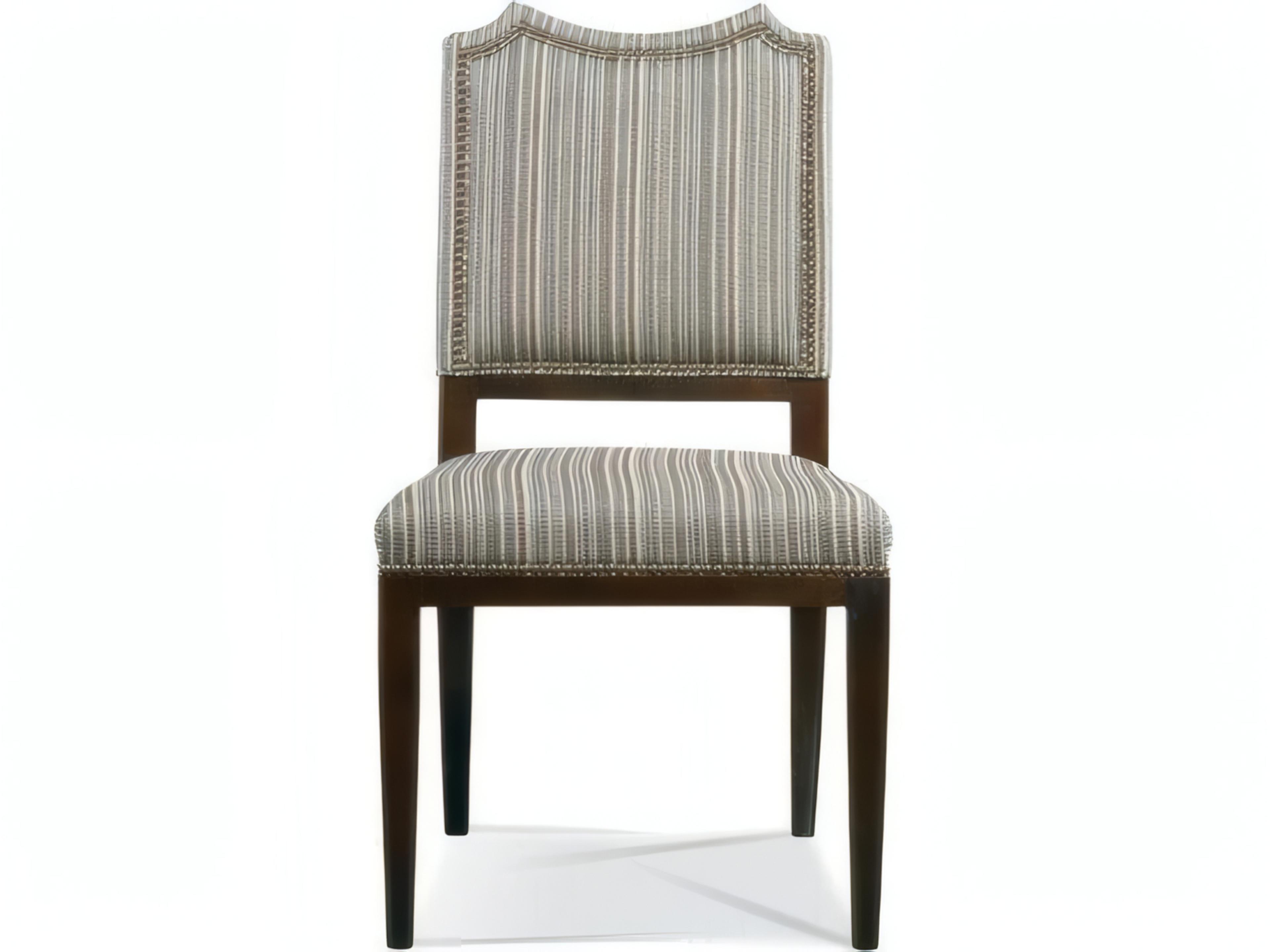 Mr. & Mrs. Howard Arte Walnut Wood Brown Upholstered Armless Dining Chair