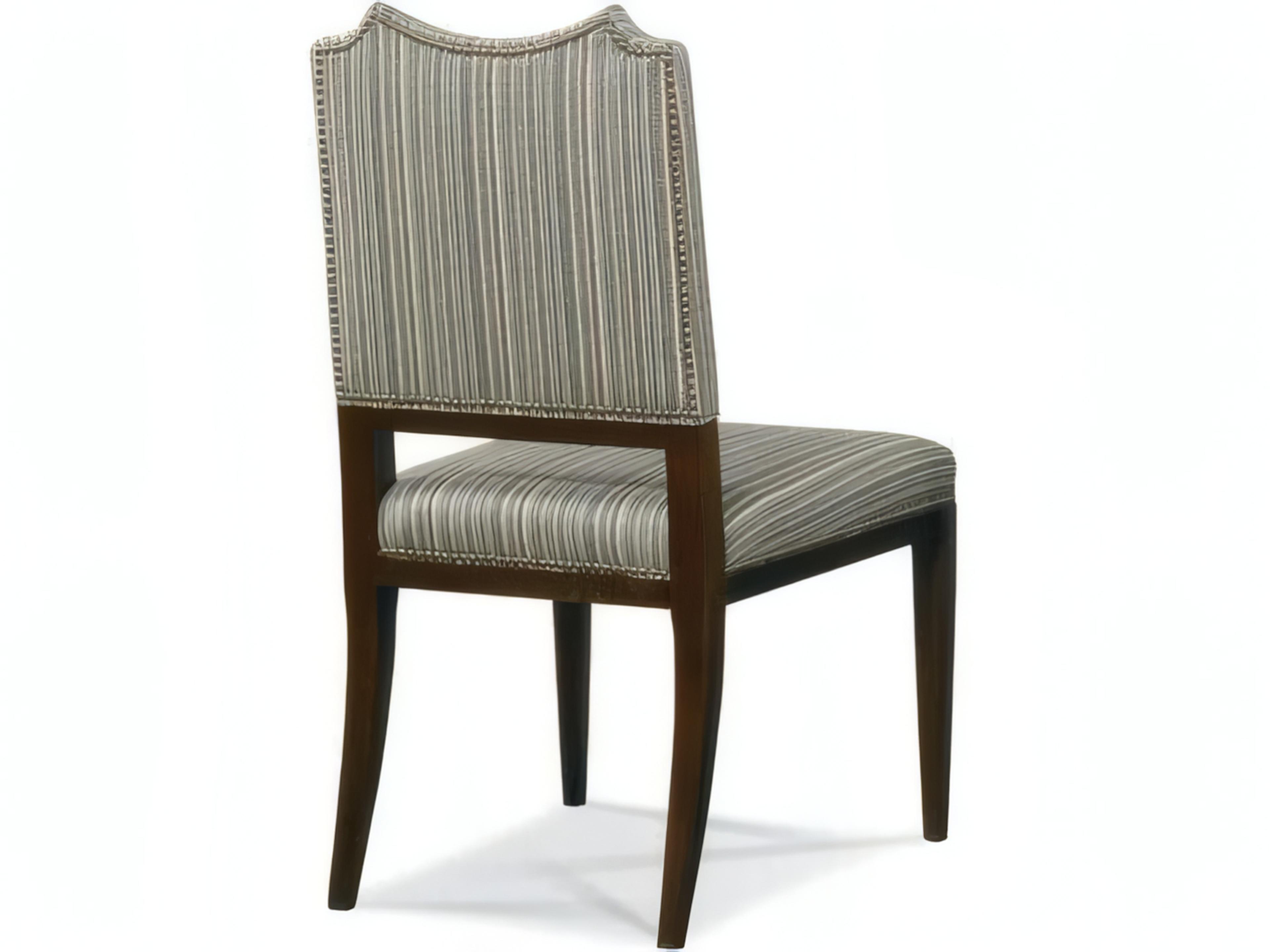 Mr. & Mrs. Howard Arte Walnut Wood Brown Upholstered Armless Dining Chair