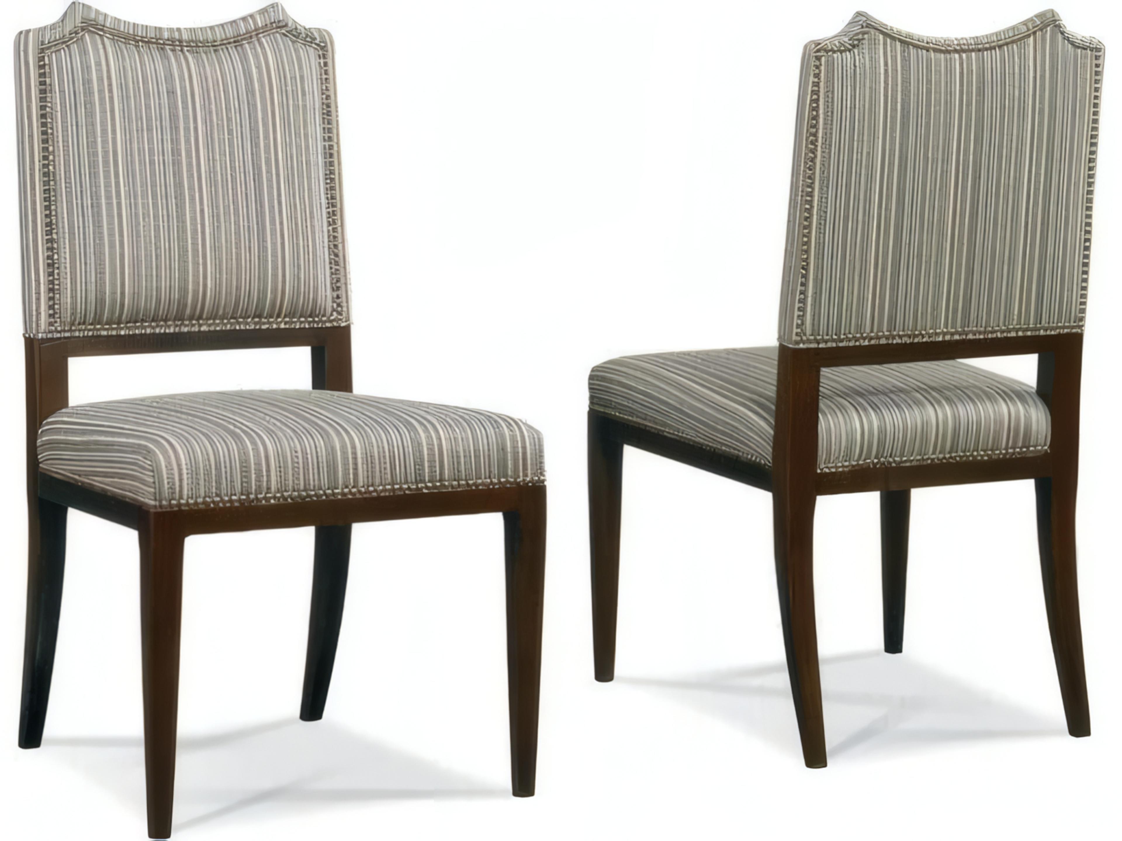 Mr. & Mrs. Howard Arte Walnut Wood Brown Upholstered Armless Dining Chair