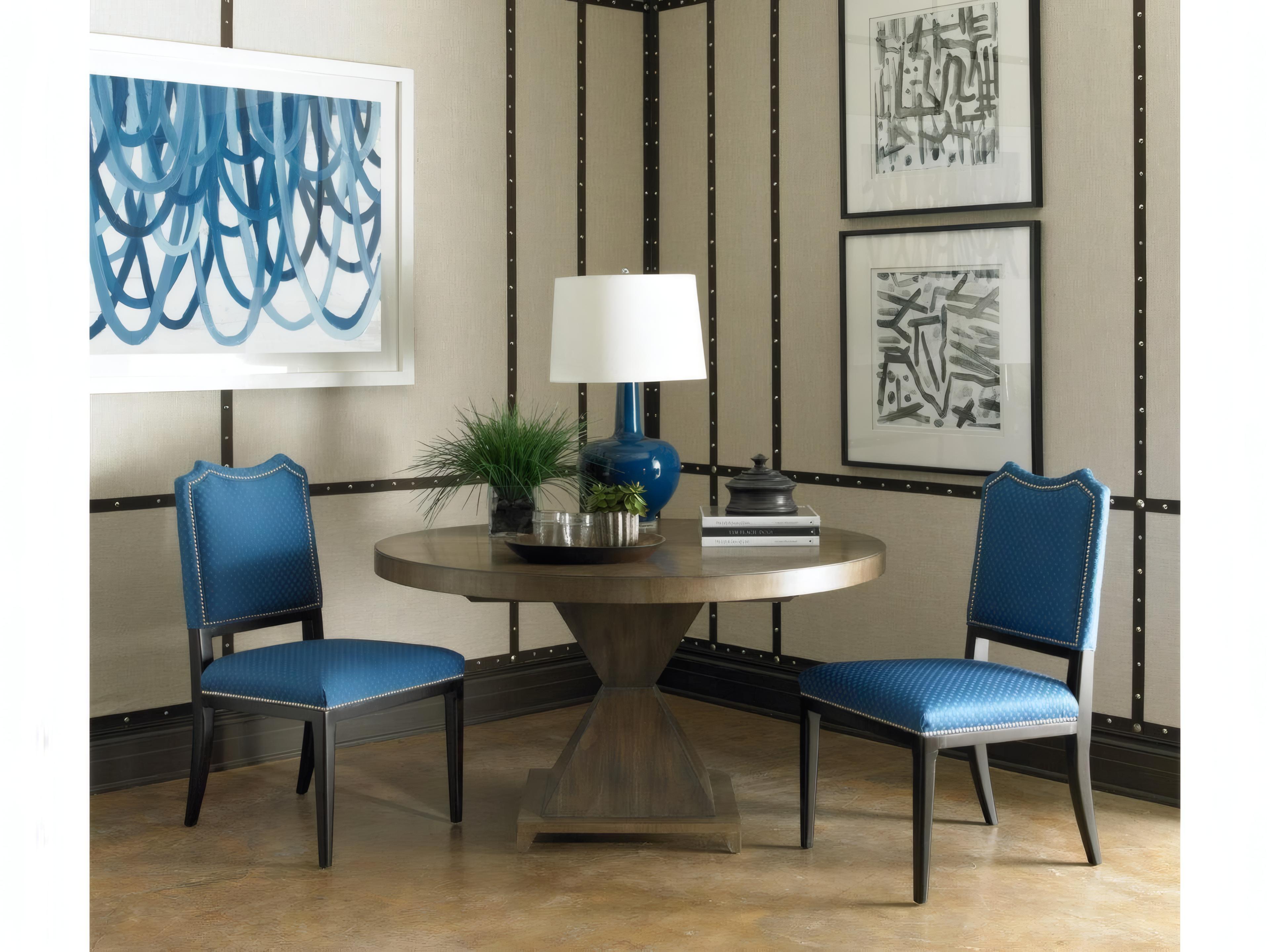 Mr. & Mrs. Howard Arte Walnut Wood Brown Upholstered Armless Dining Chair