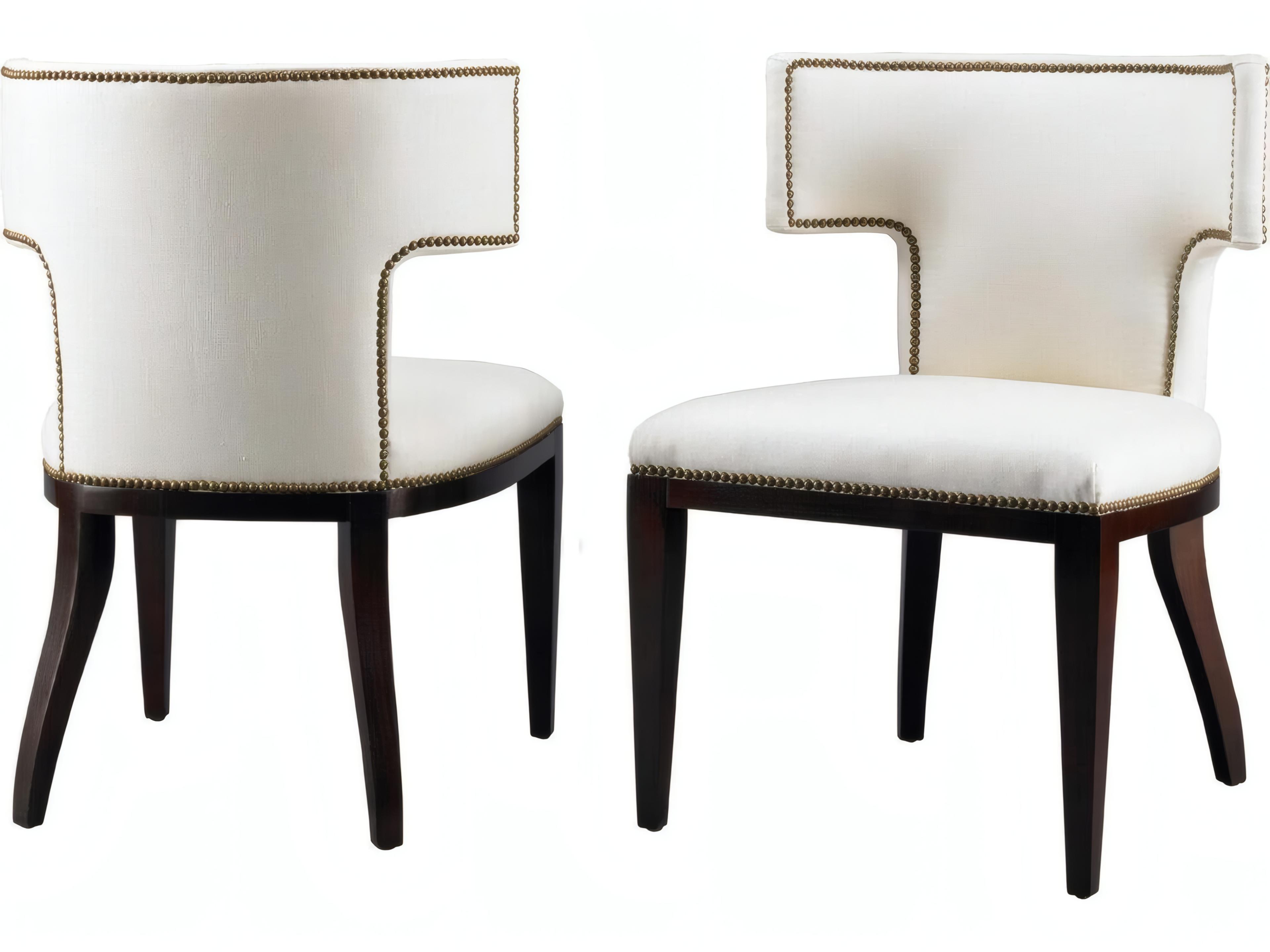 Mr. & Mrs. Howard Klismos Hardwood Brown Upholstered Armless Dining Chair