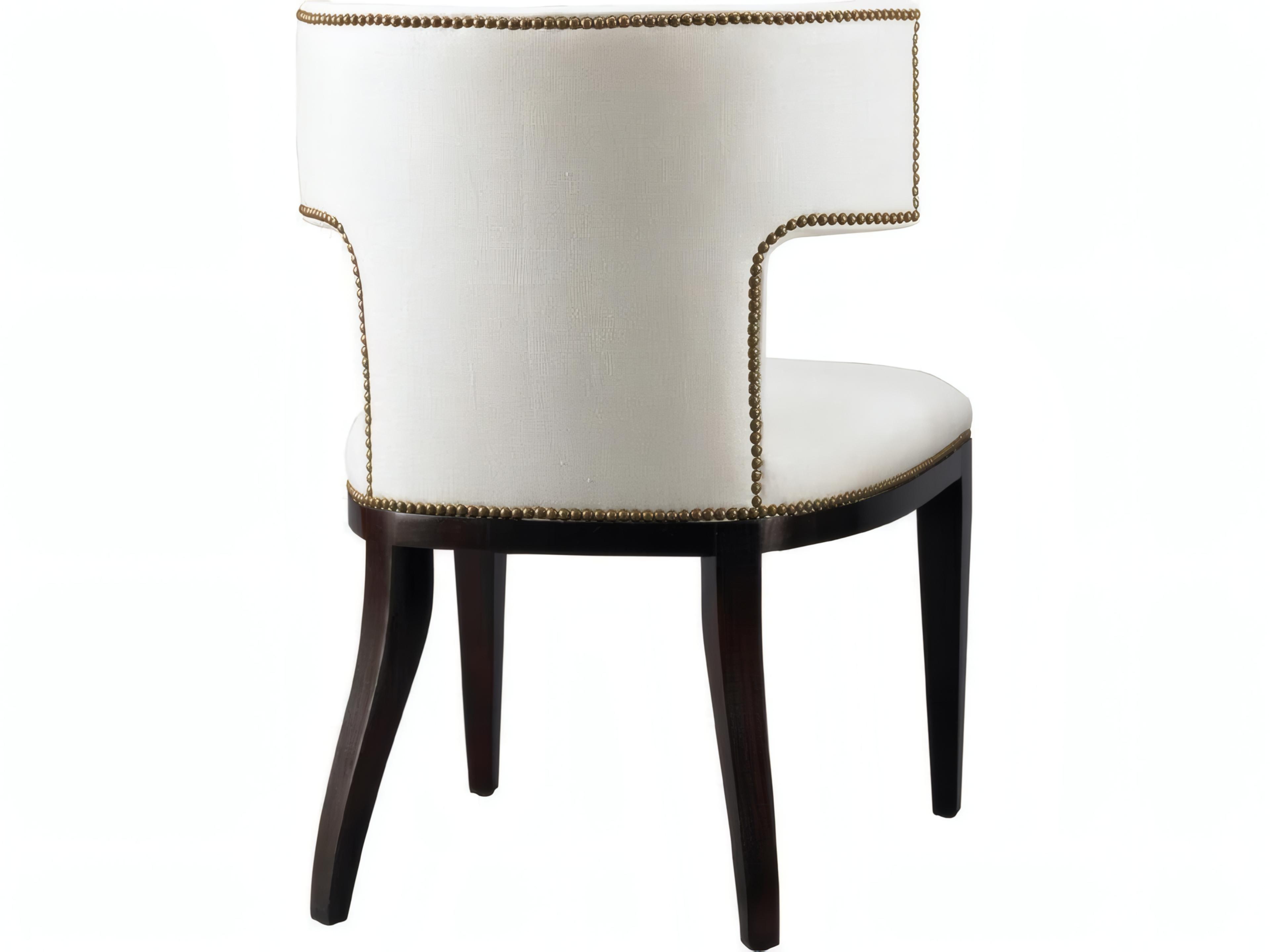 Mr. & Mrs. Howard Klismos Hardwood Brown Upholstered Armless Dining Chair