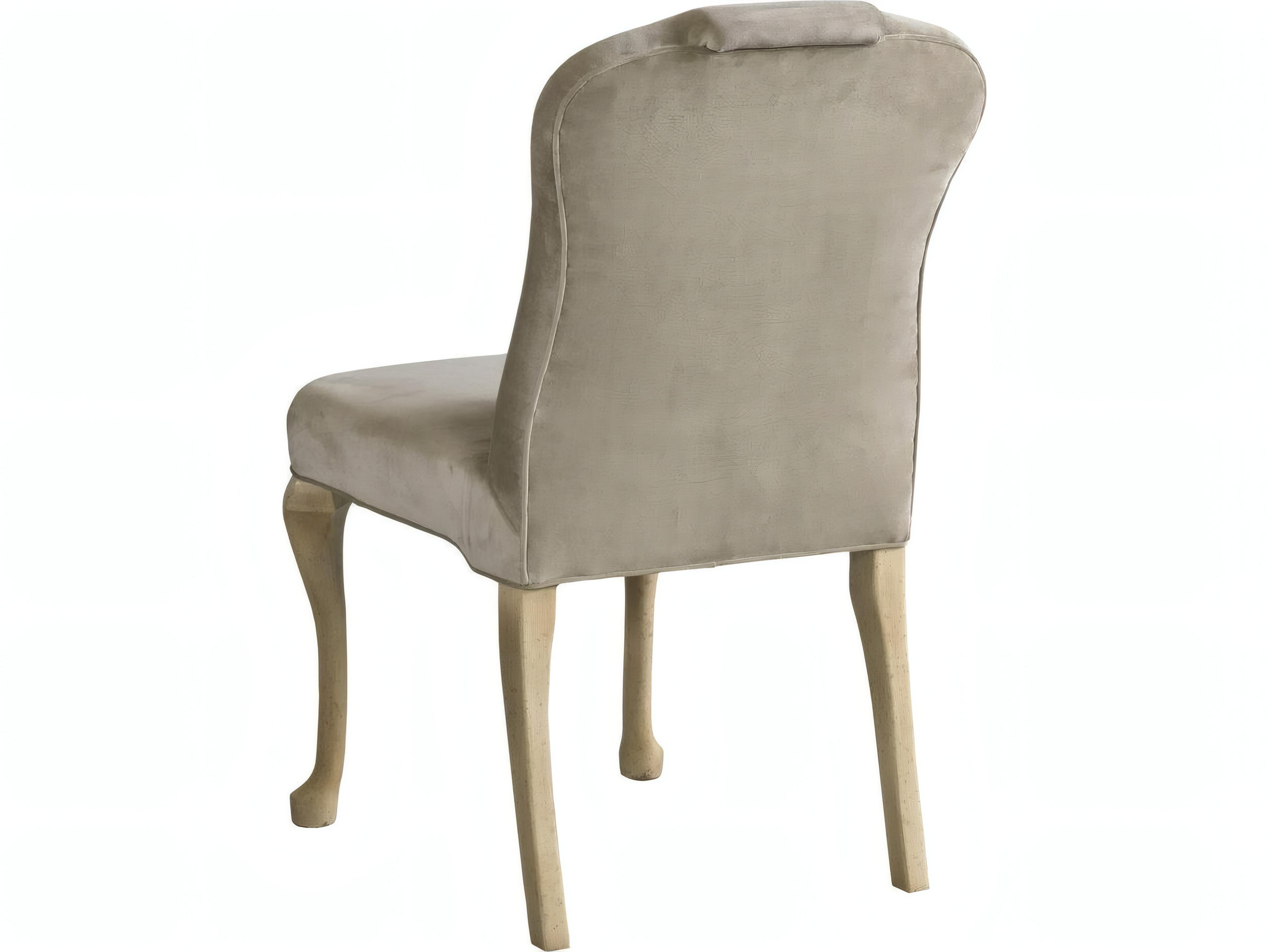 Mr. & Mrs. Howard Annies Hardwood Gray Upholstered Armless Dining Chair