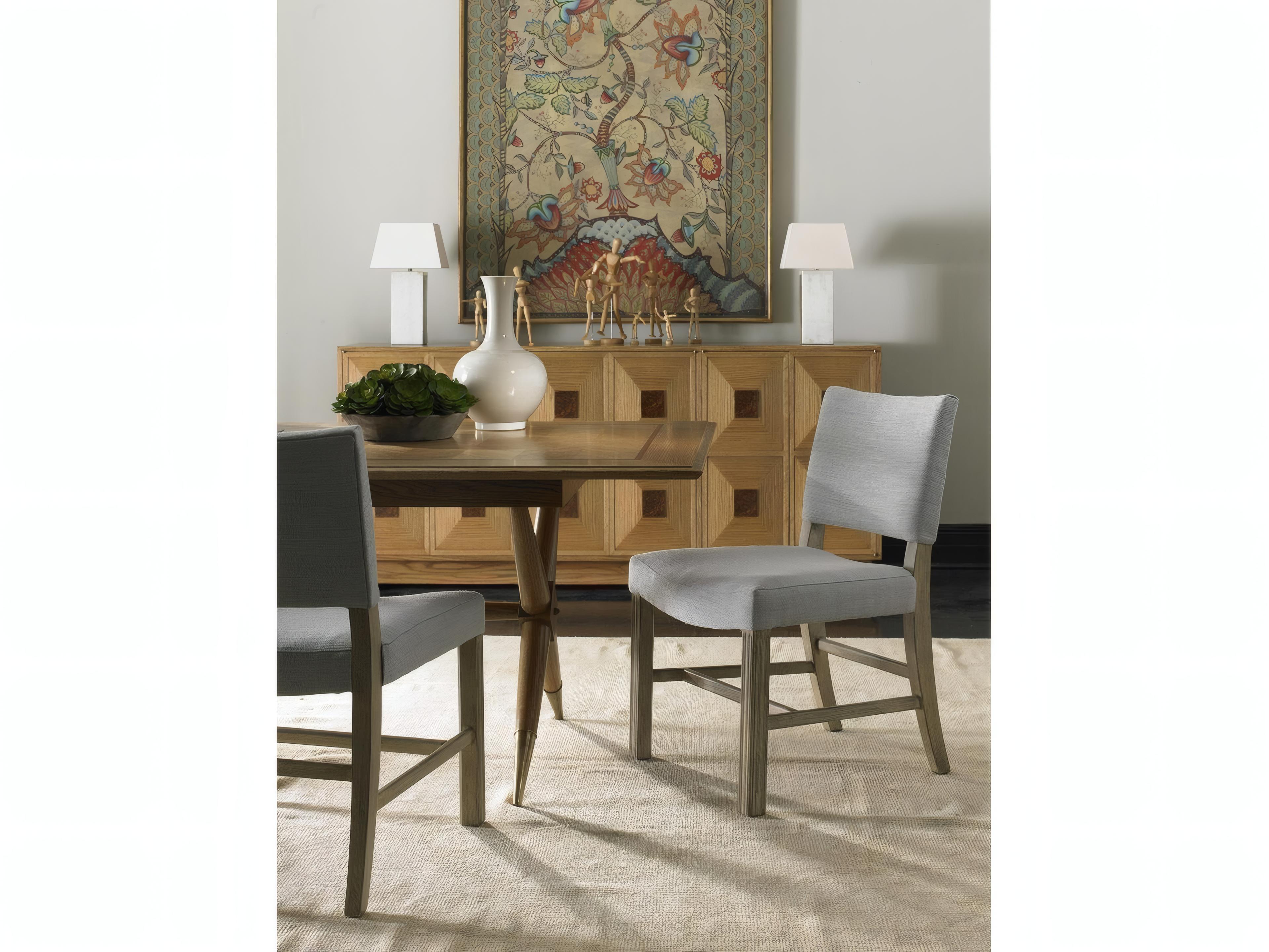 Mr. & Mrs. Howard Basque Hardwood Brown Upholstered Armless Dining Chair