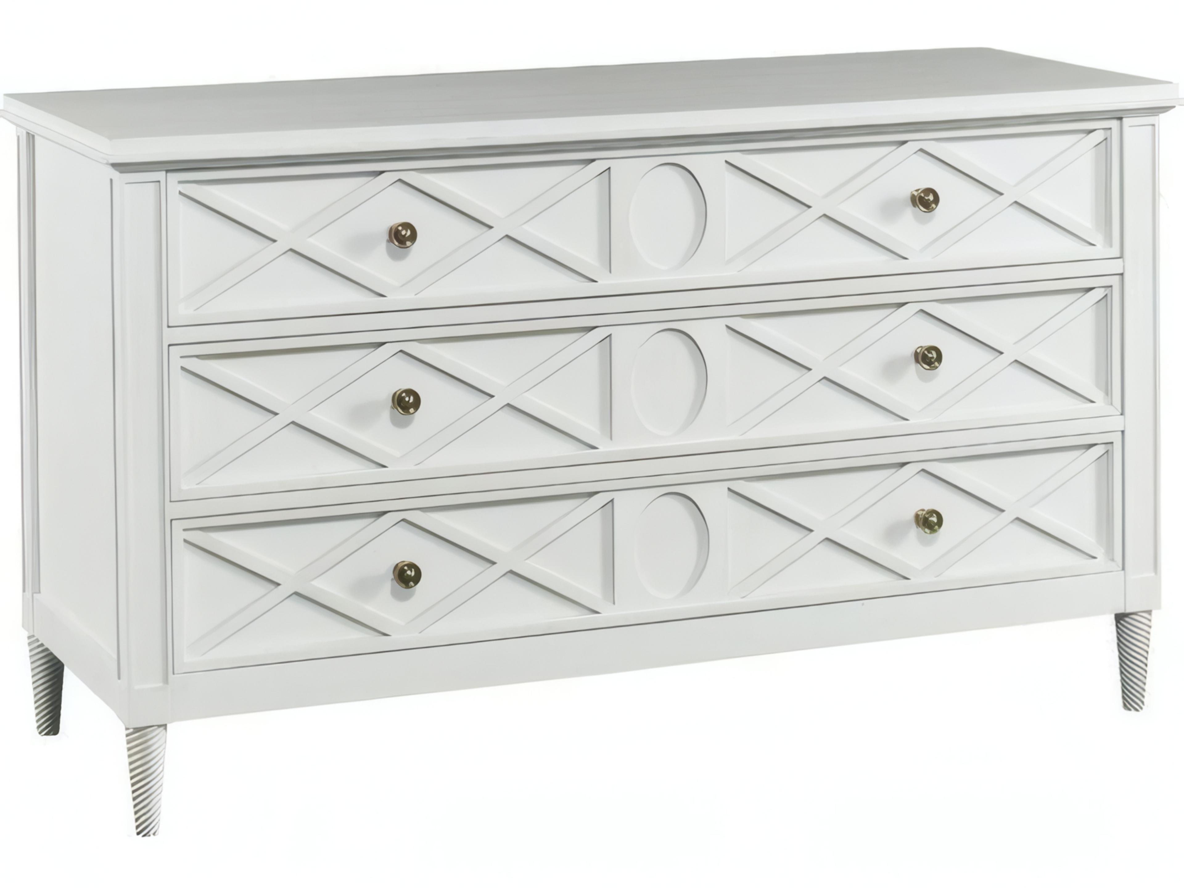 Silhouette 3Drawers White Maple Wood Dresser