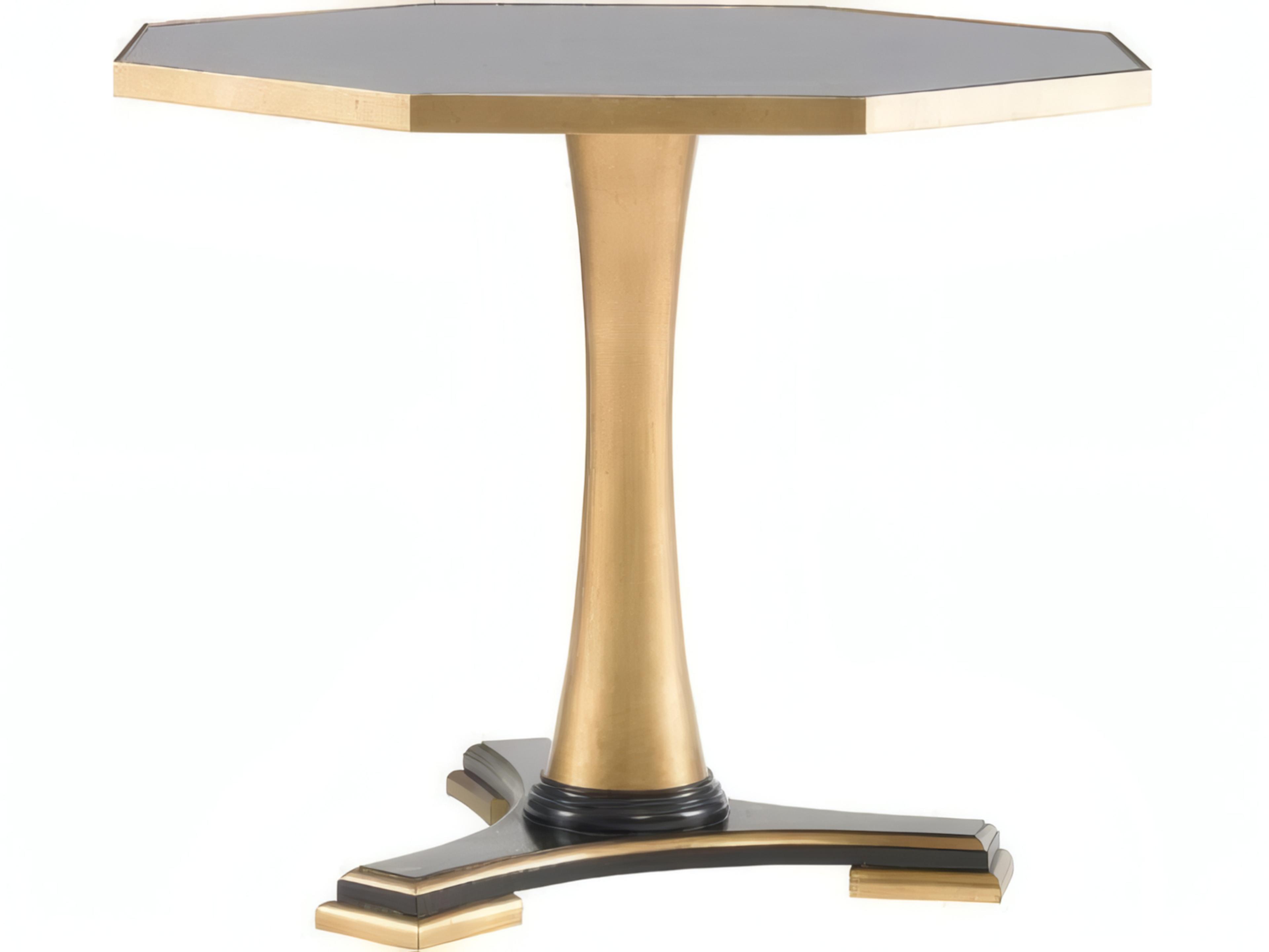 Wheat Hexagon Glass End Table