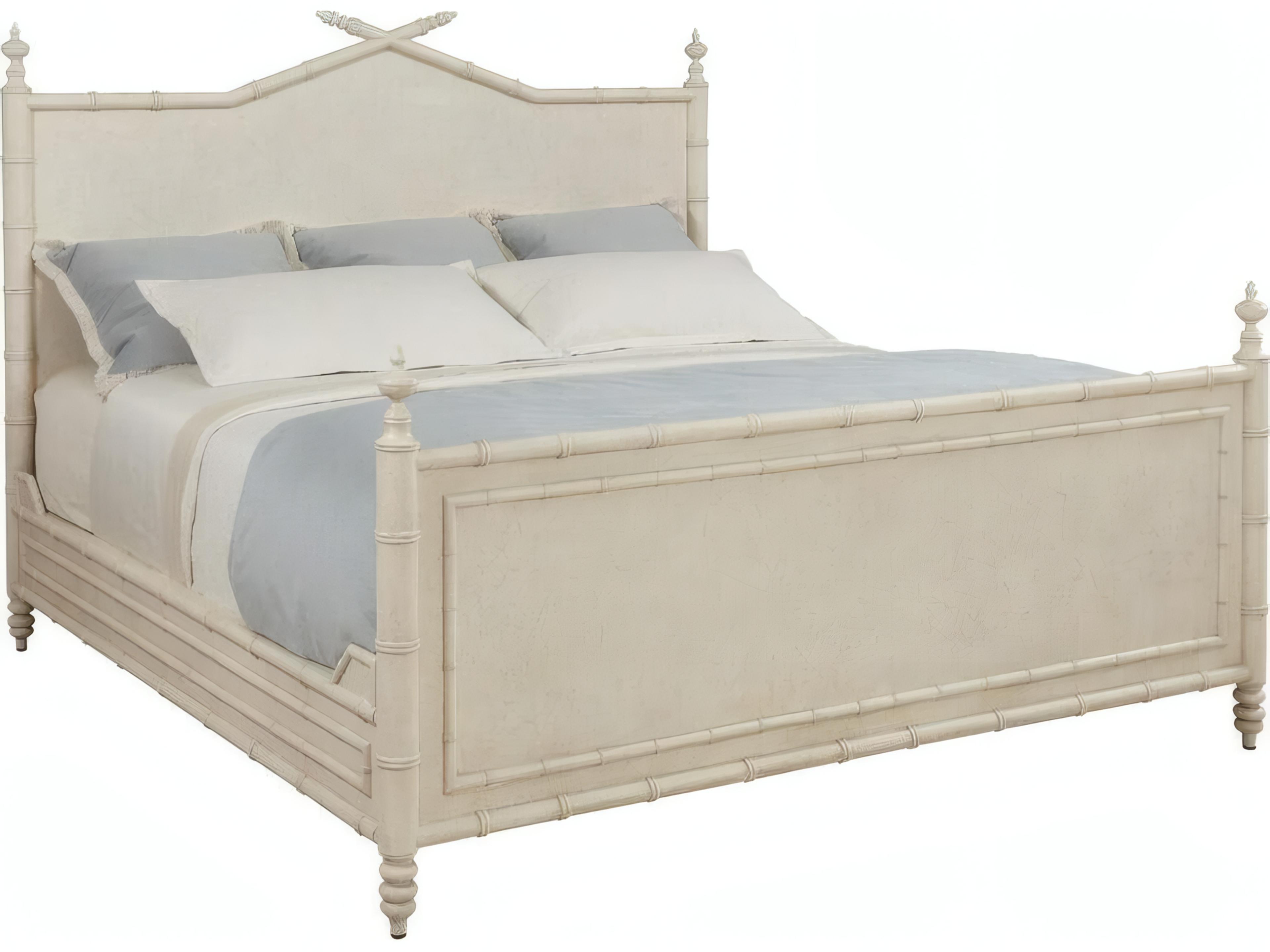 Bambu Beige Beech Wood King Panel Bed
