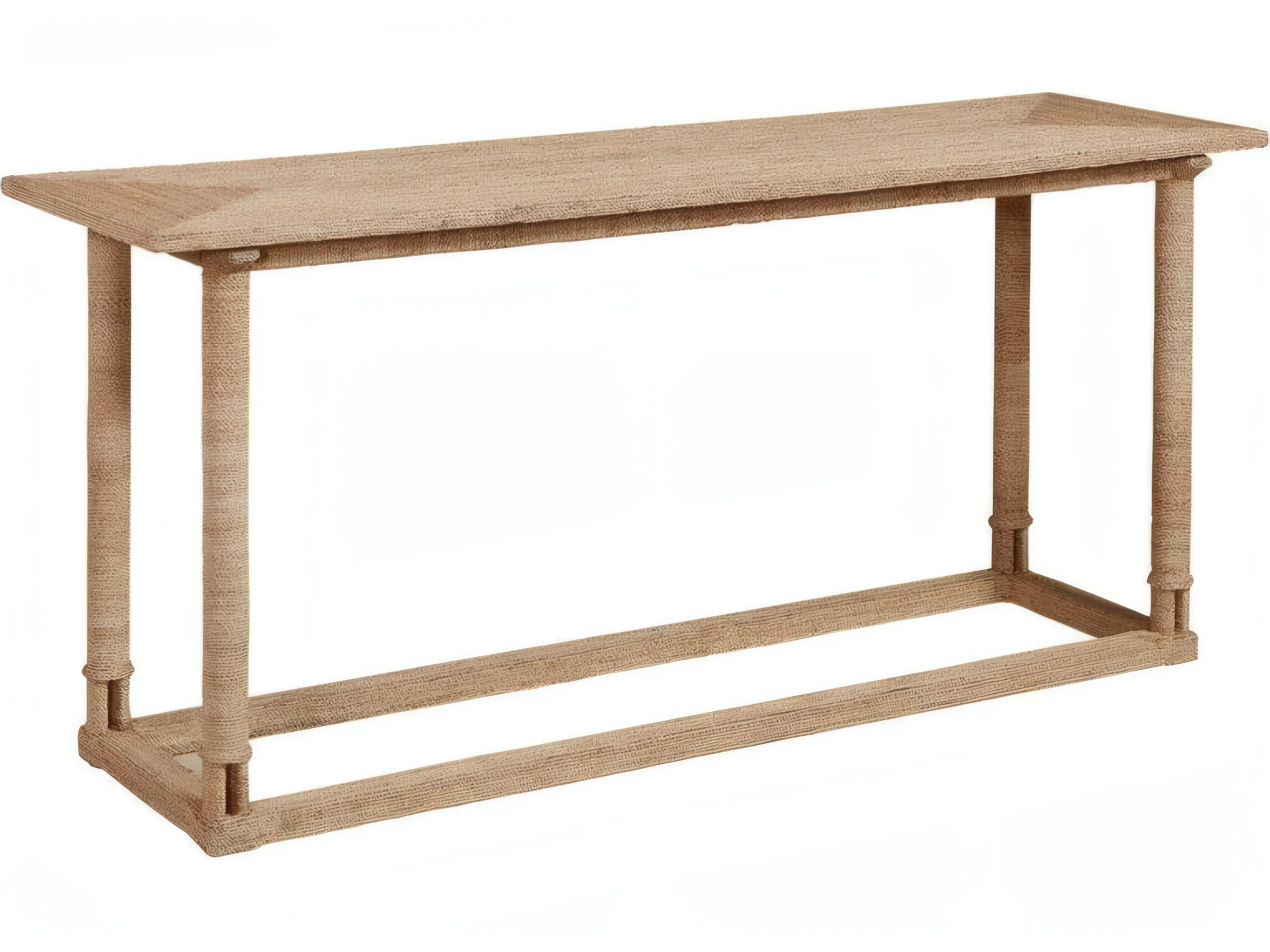 Verner Rectangular Rattan Natural Console Table