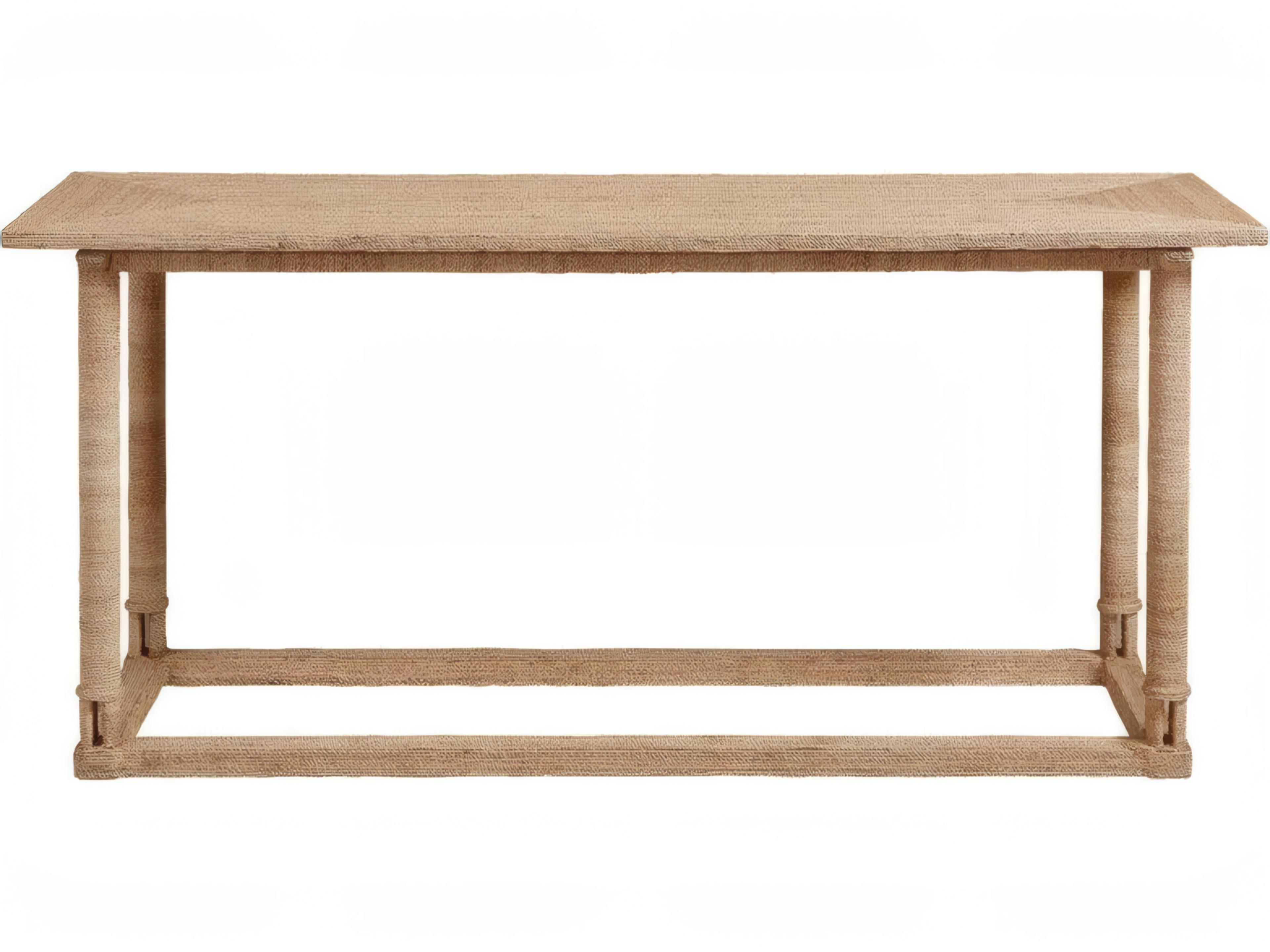 Mr. & Mrs. Howard Verner Rectangular Rattan Natural Console Table