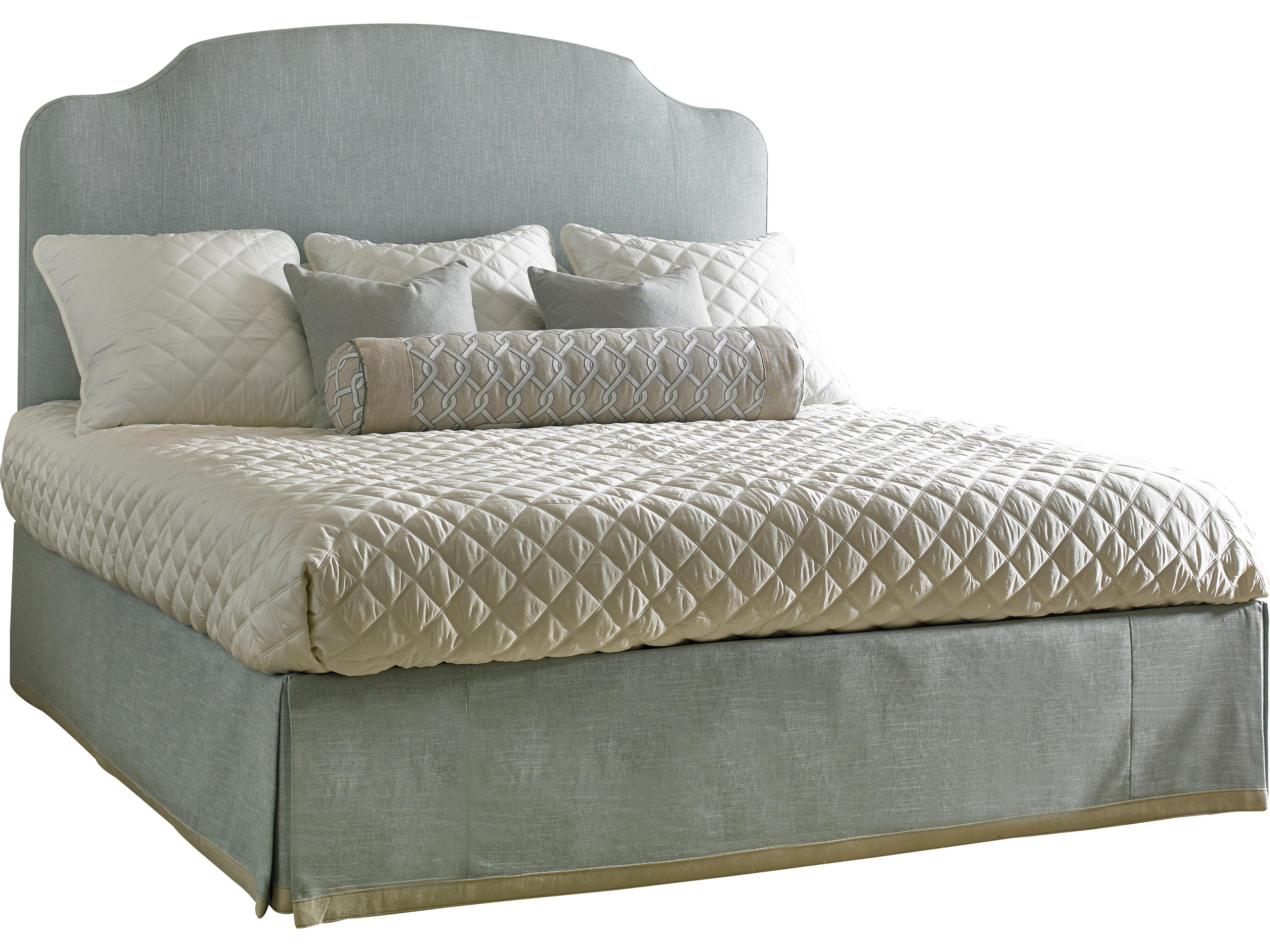 Monroe Blue Hardwood Upholstered King Panel Bed