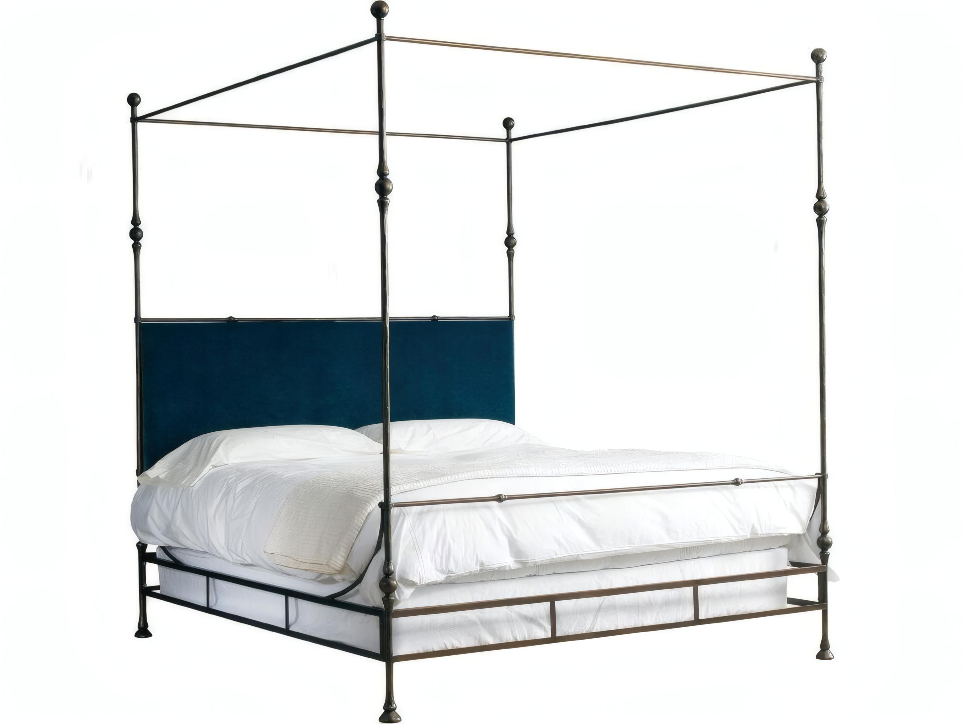 Tuscan Bronze Upholstered King Poster Bed